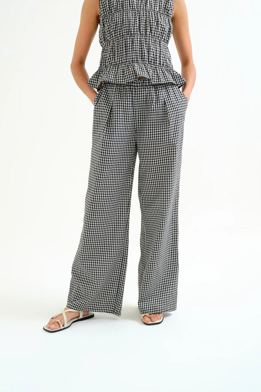 Pantaloni a quadri neri