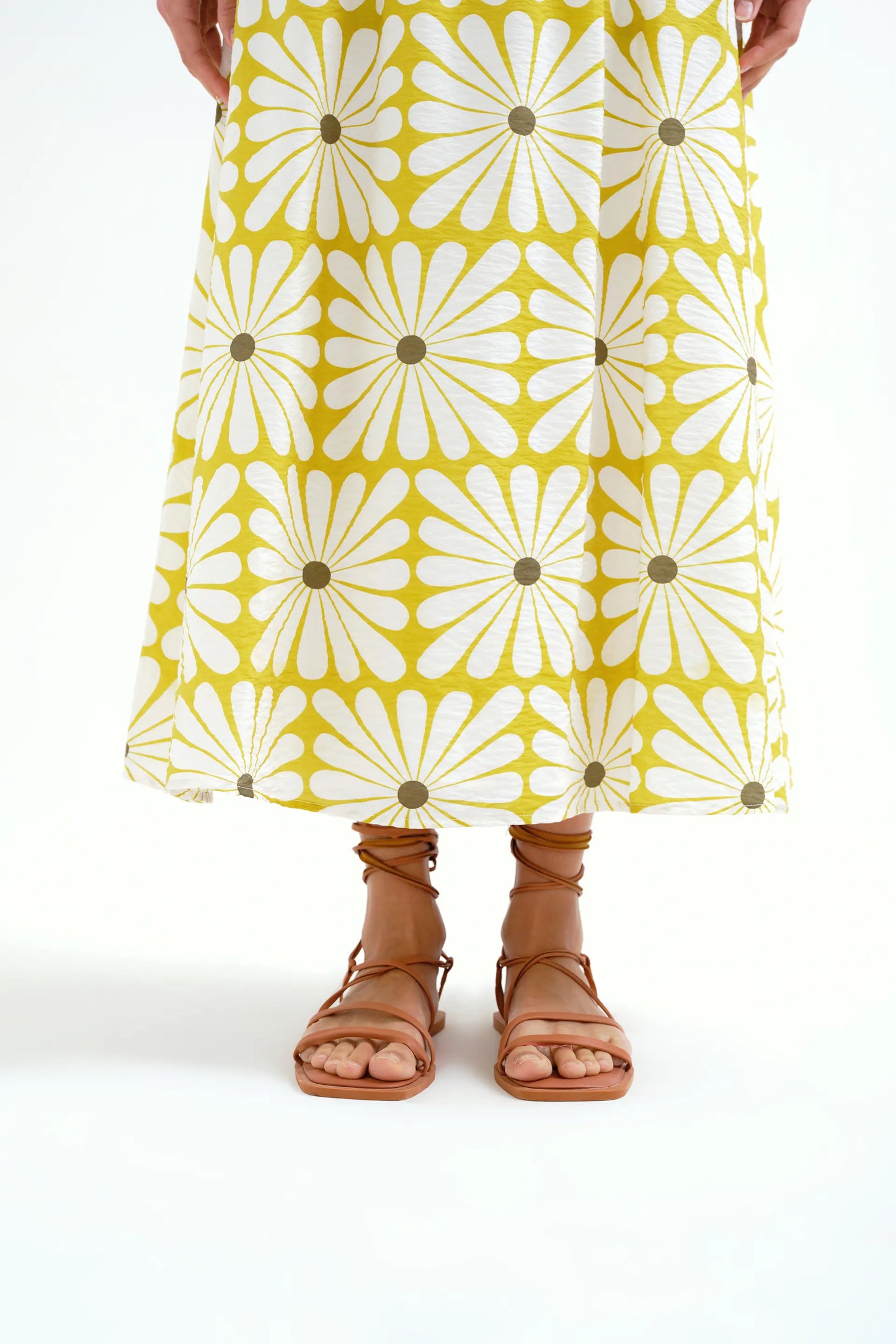 Falda larga con estampado Olive Flower