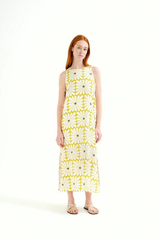 Vestido largo con estampado Olive Flower