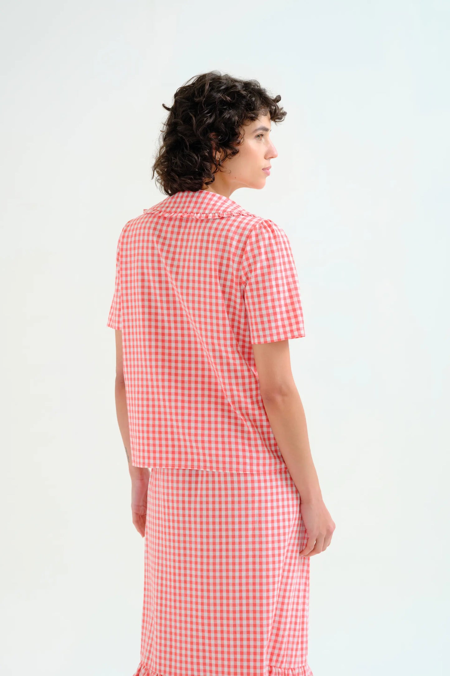 Camisa cuadros vichy rojo