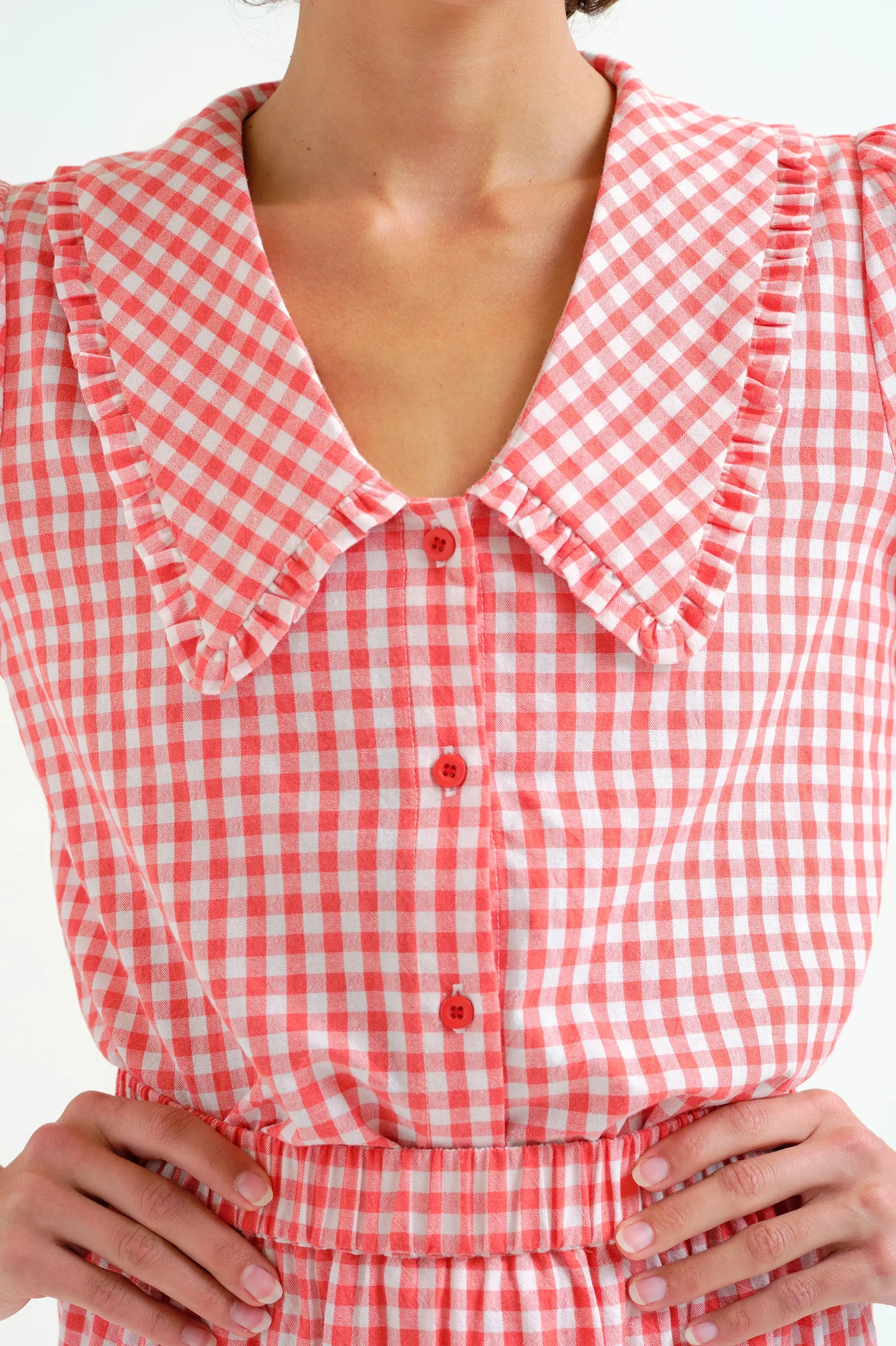 Camisa cuadros vichy rojo