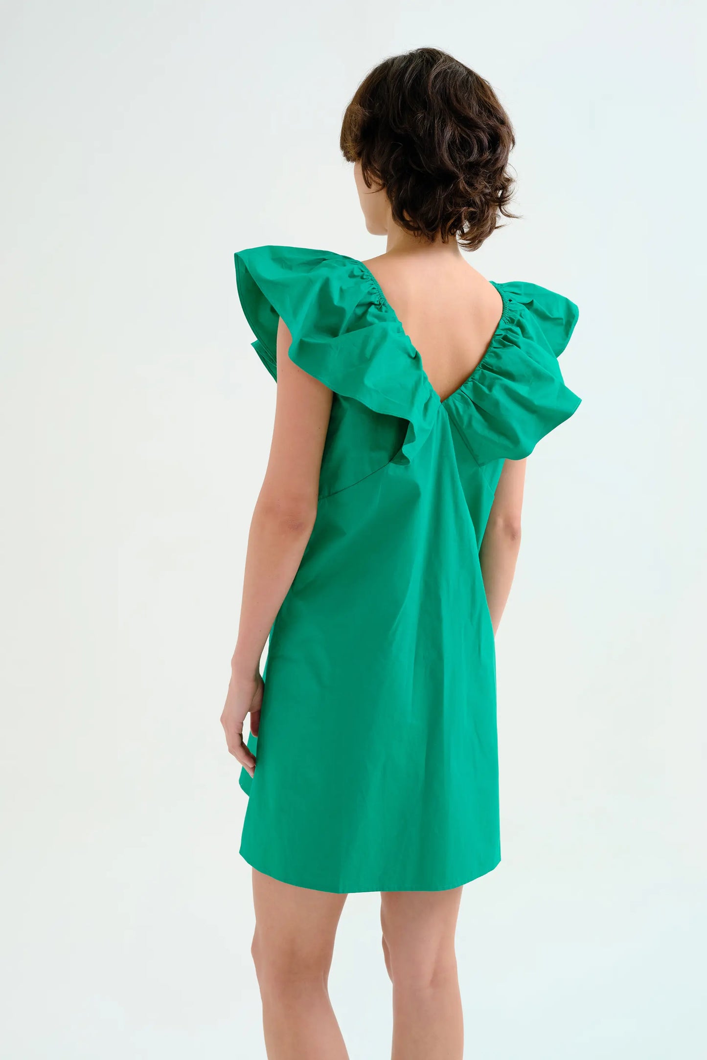 Abito corto verde, 100% cotone