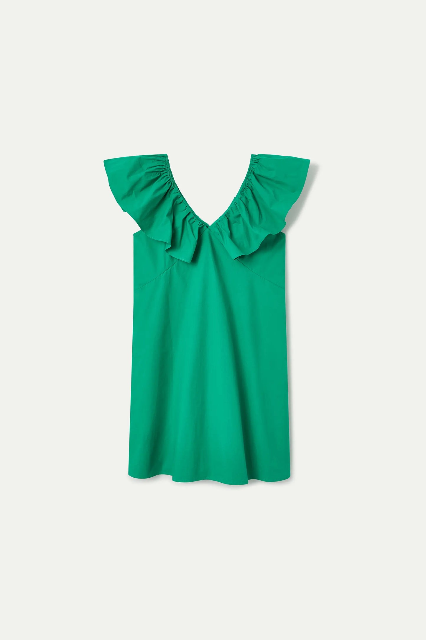 Abito corto verde, 100% cotone