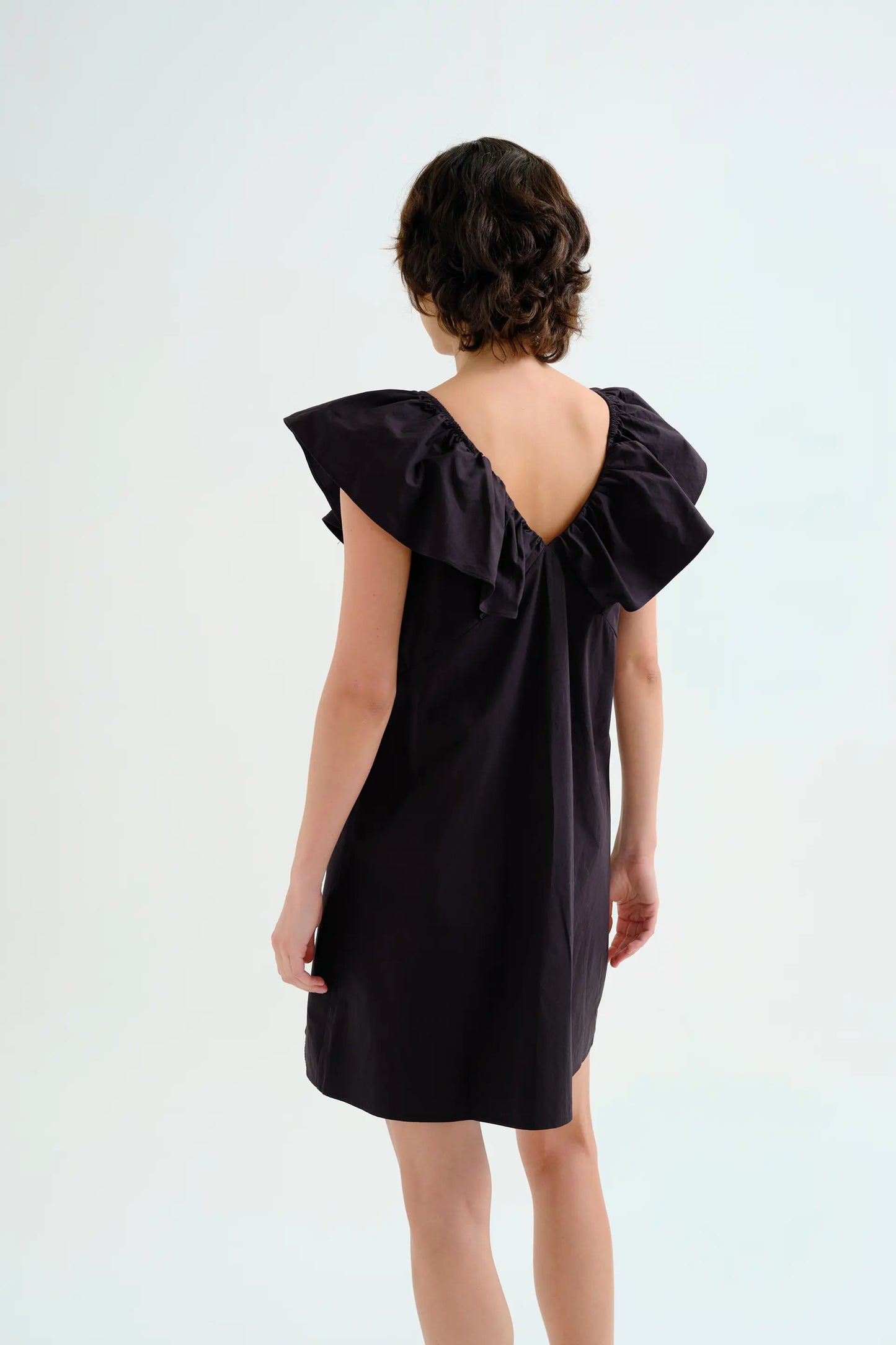 Abito corto nero, 100% cotone