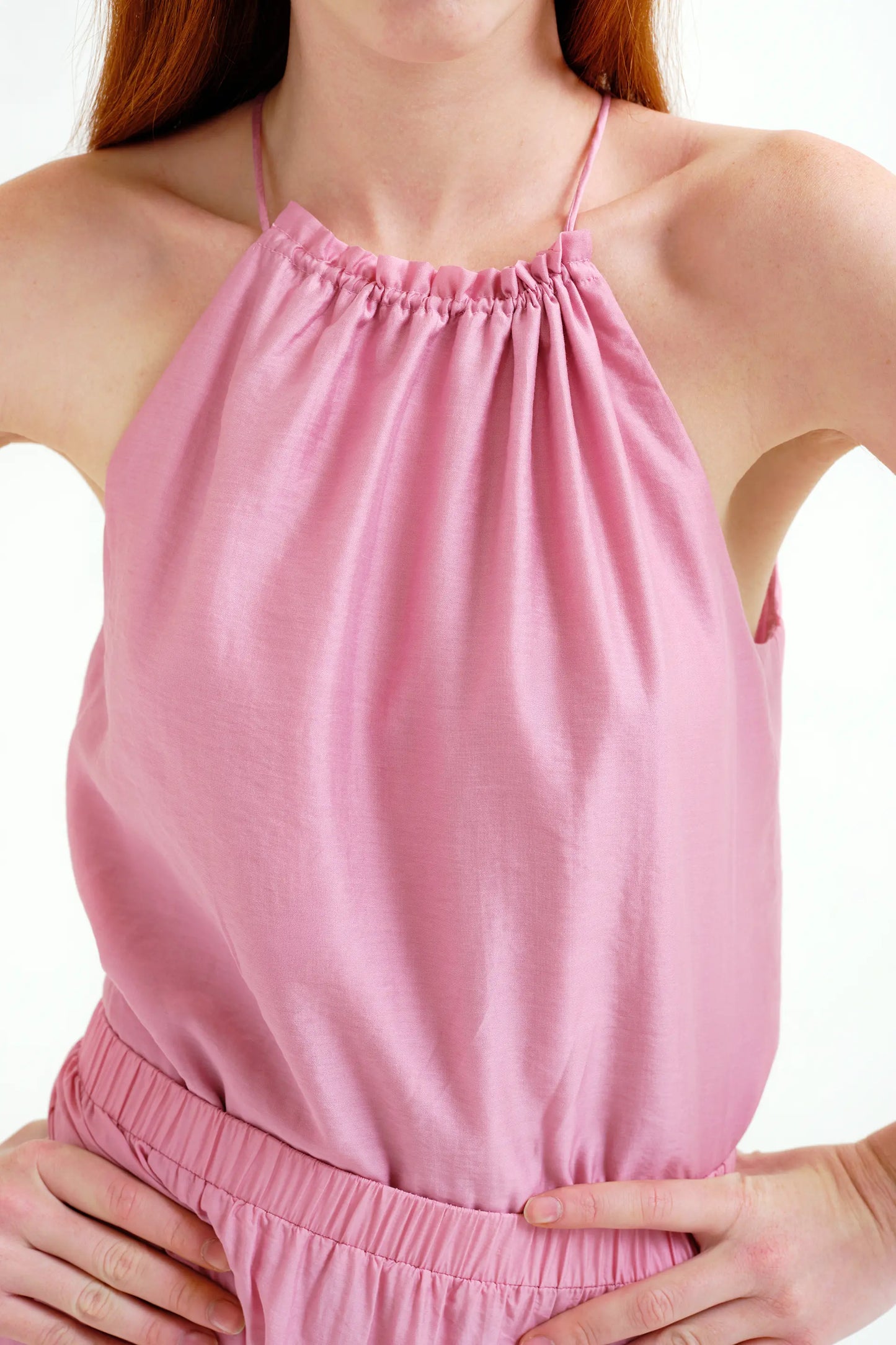 Top halter rosa