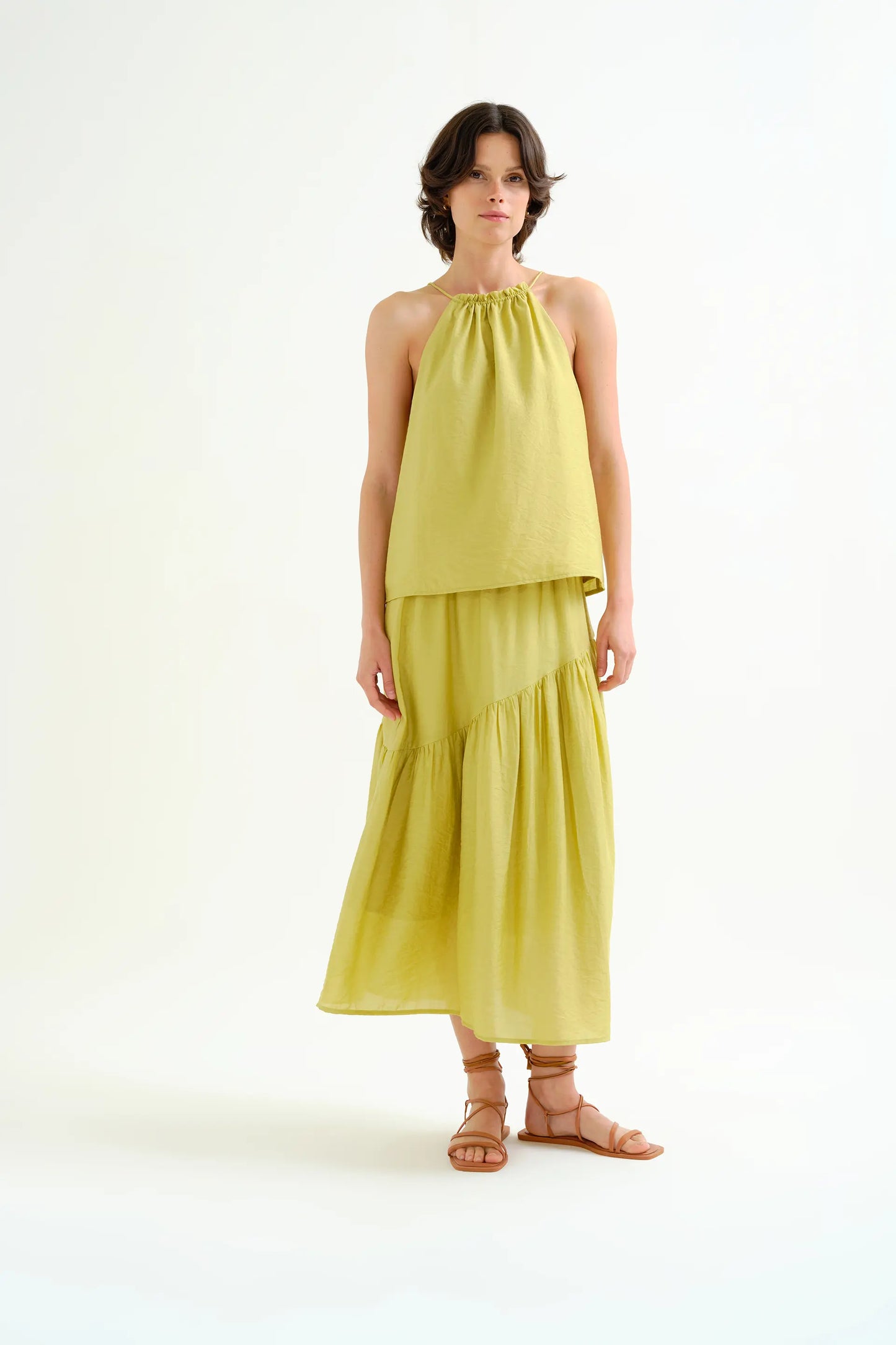 Top halter verde