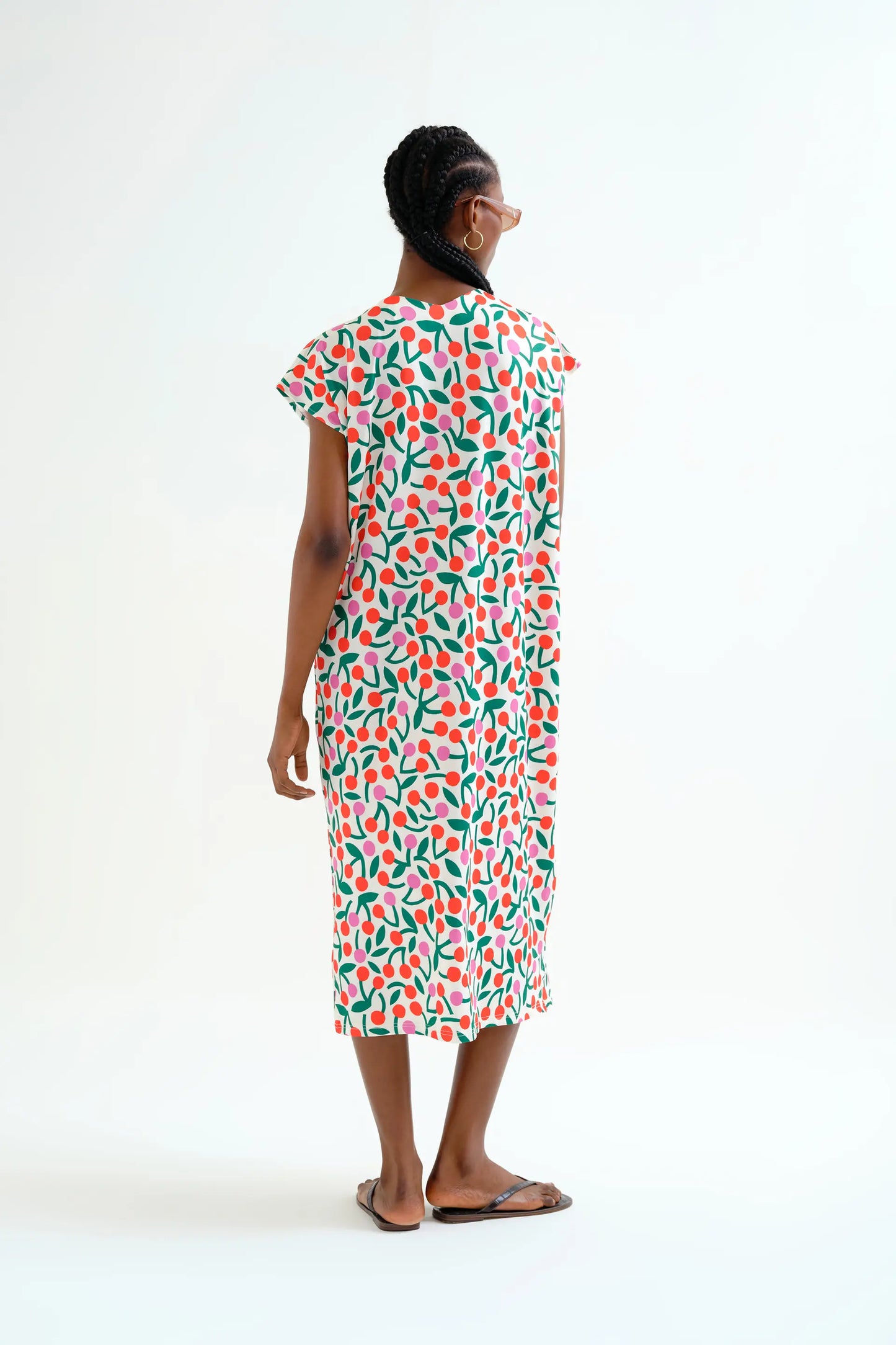 Kaftan largo con estampado Guinda