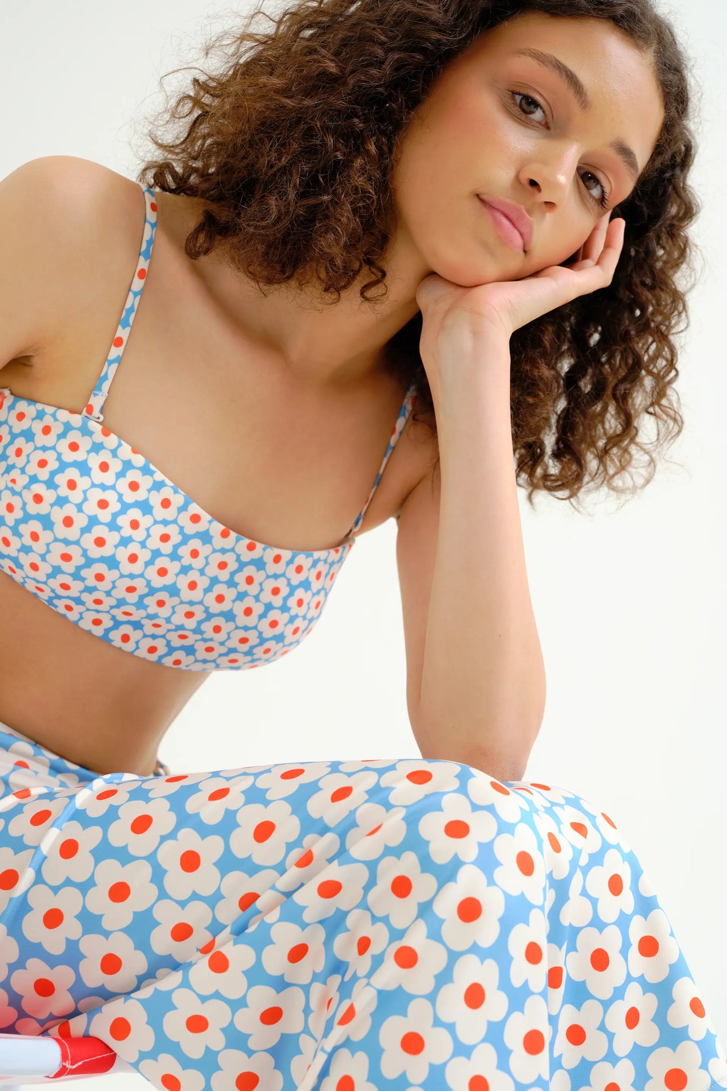 Falda midi con estampado Popcorn