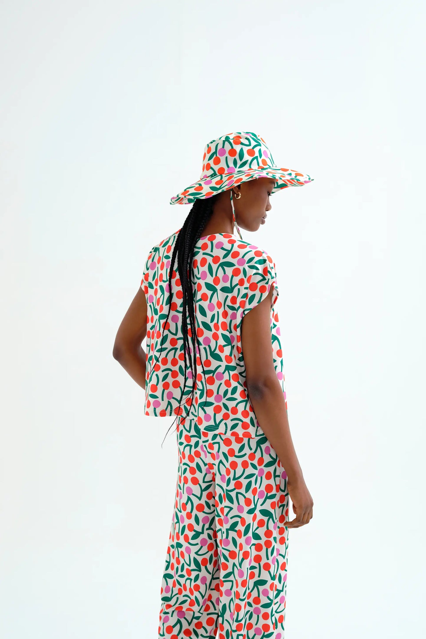 Top playero con estampado Guinda