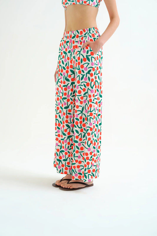 Pantaloni stampati bordeaux