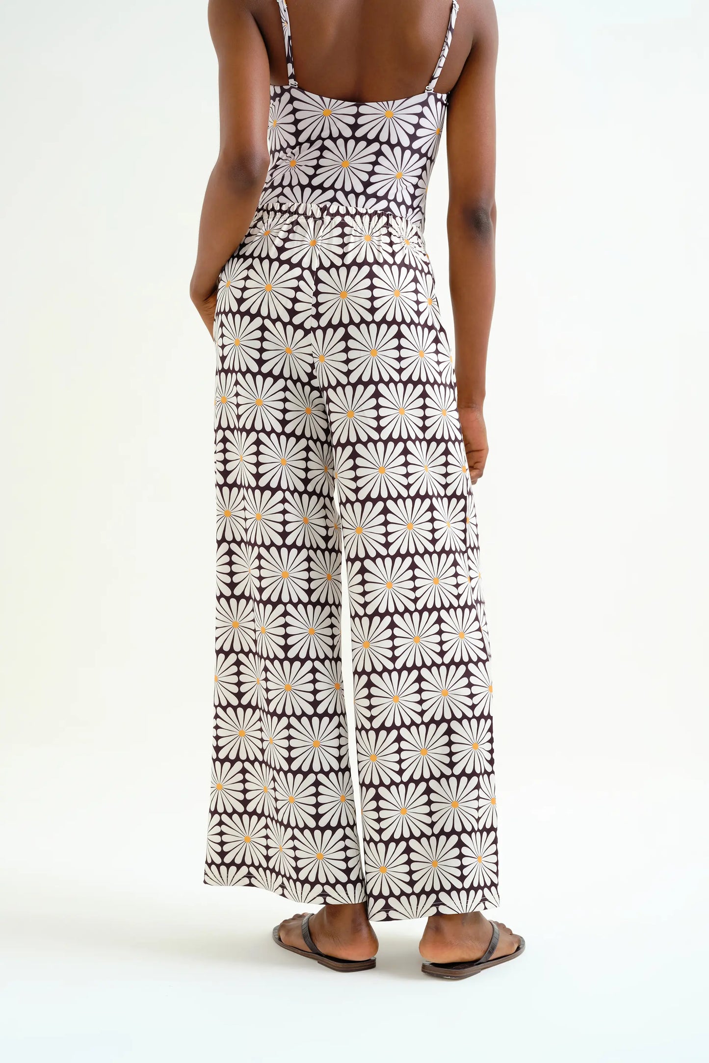 Pantaloni con stampa Olive Flower, Nero