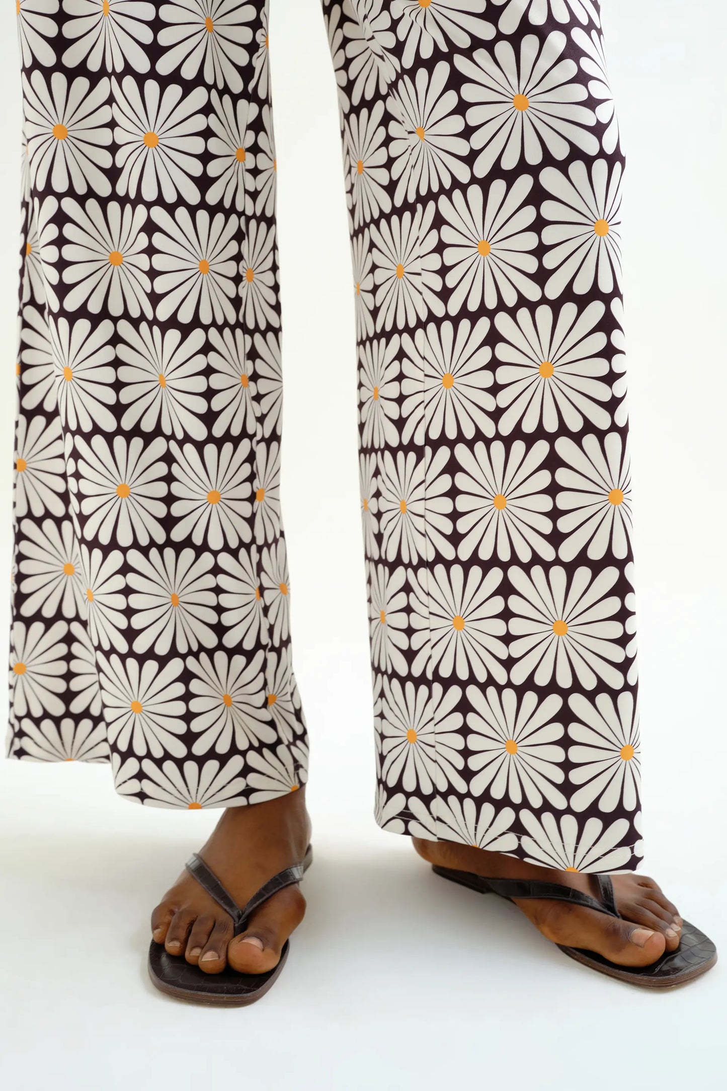 Pantaloni con stampa Olive Flower, Nero
