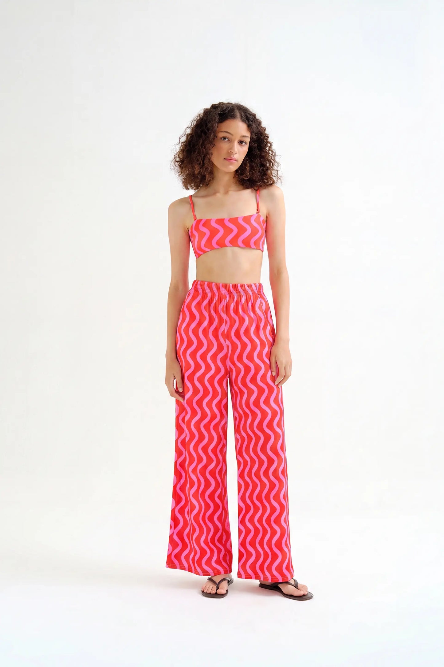 Pantalón con estampado Wave Red & Pink
