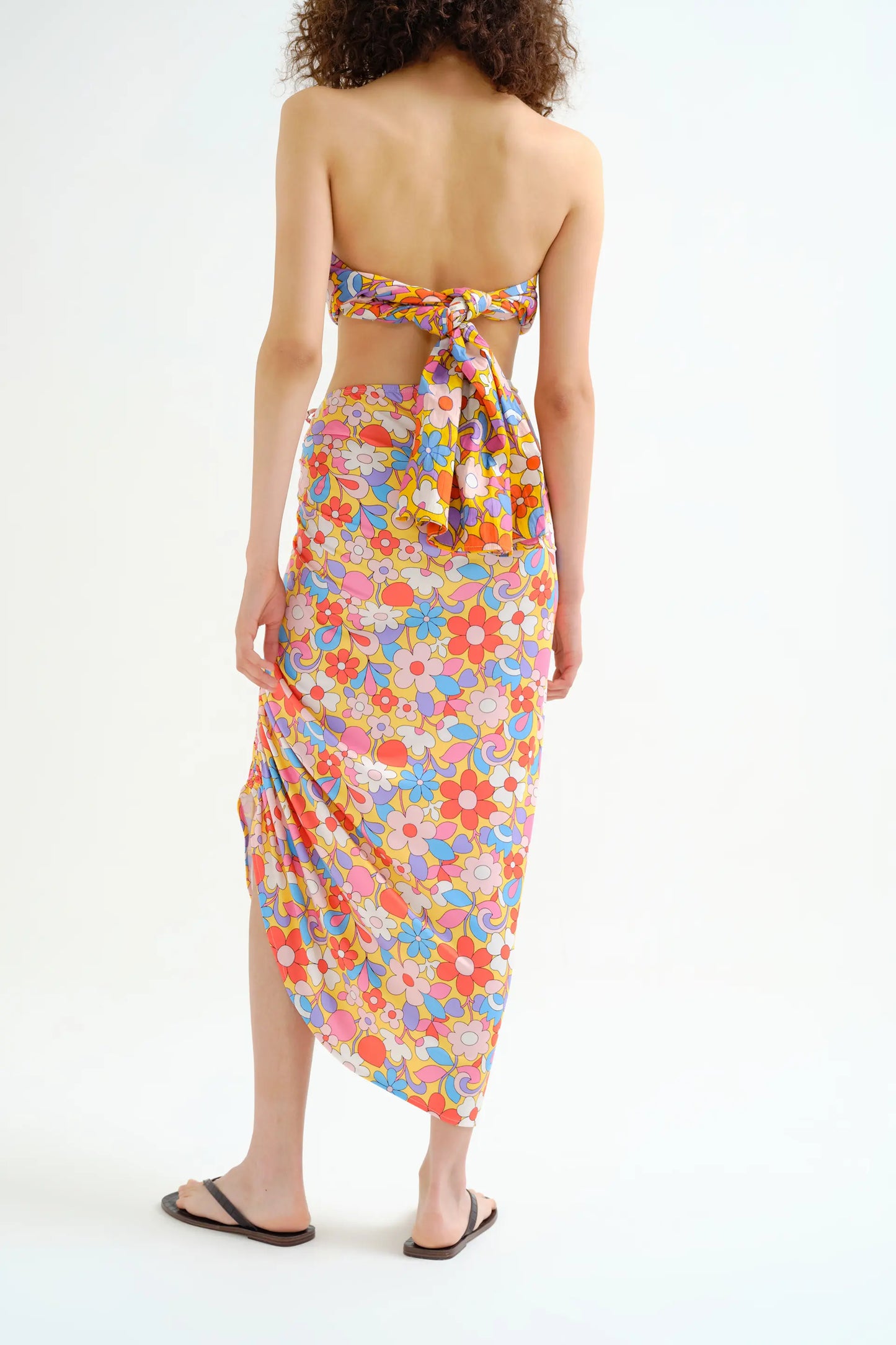 Bloom print midi skirt