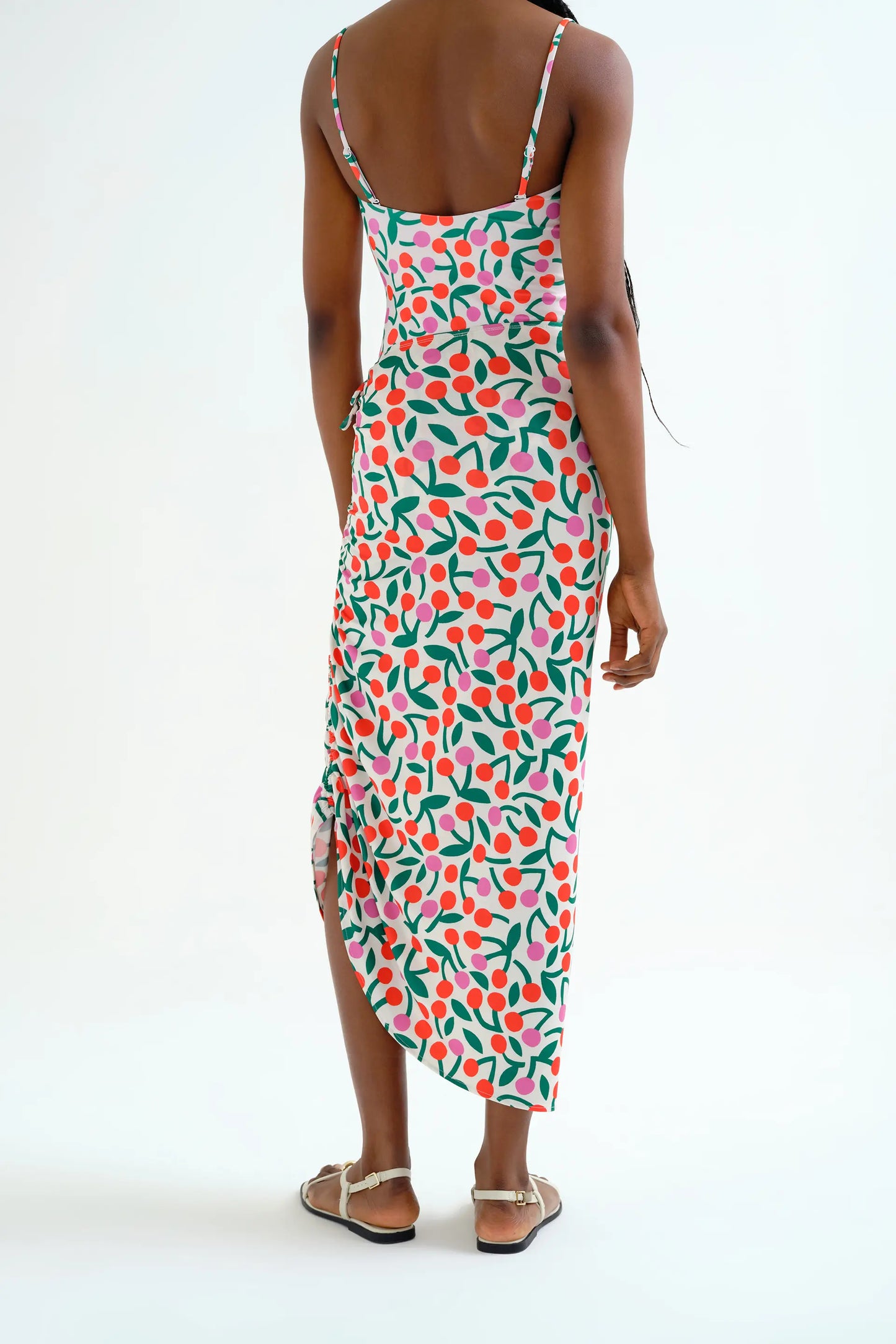 Falda midi con estampado Guinda estilo pareo