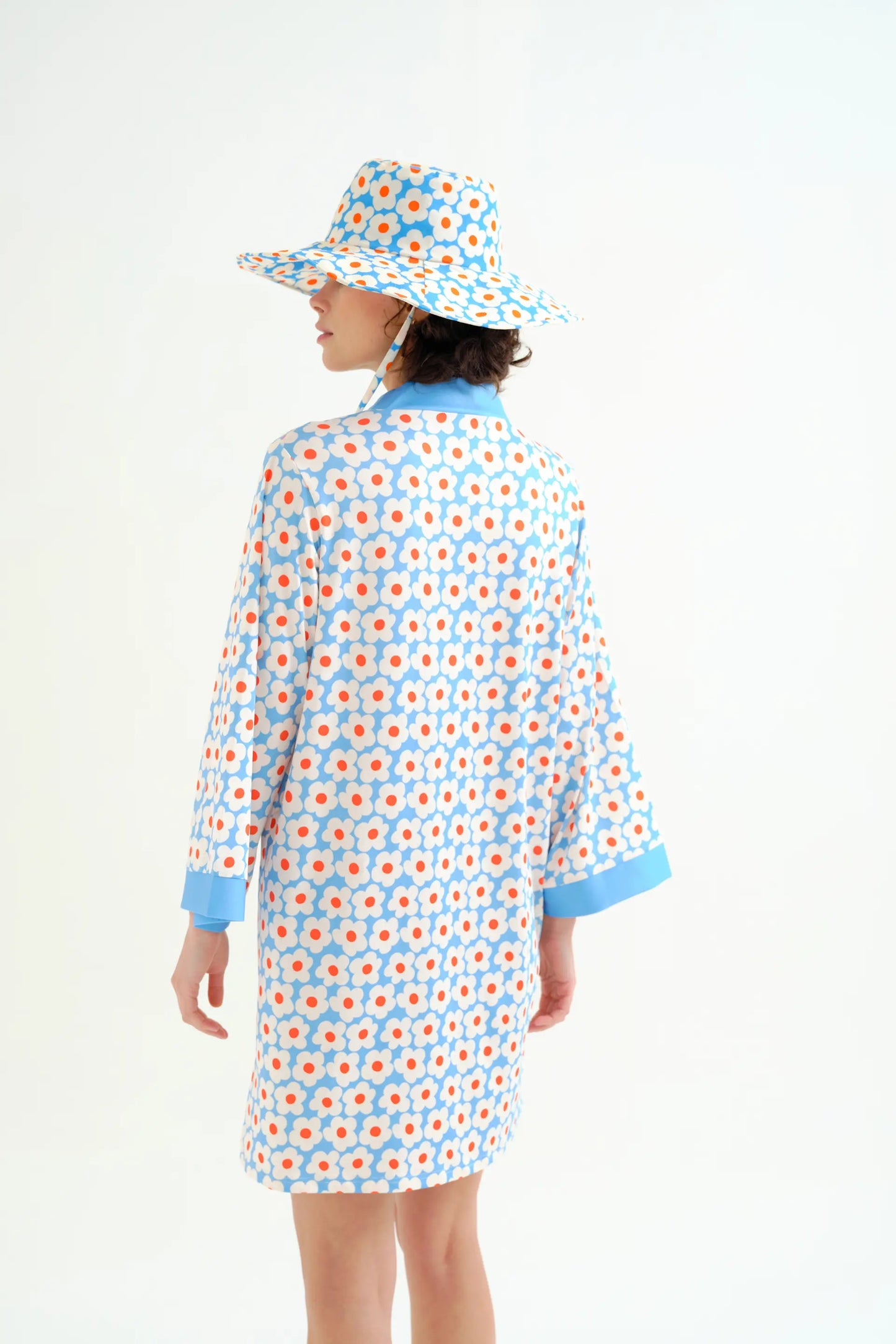Short kaftan with popcorn print
