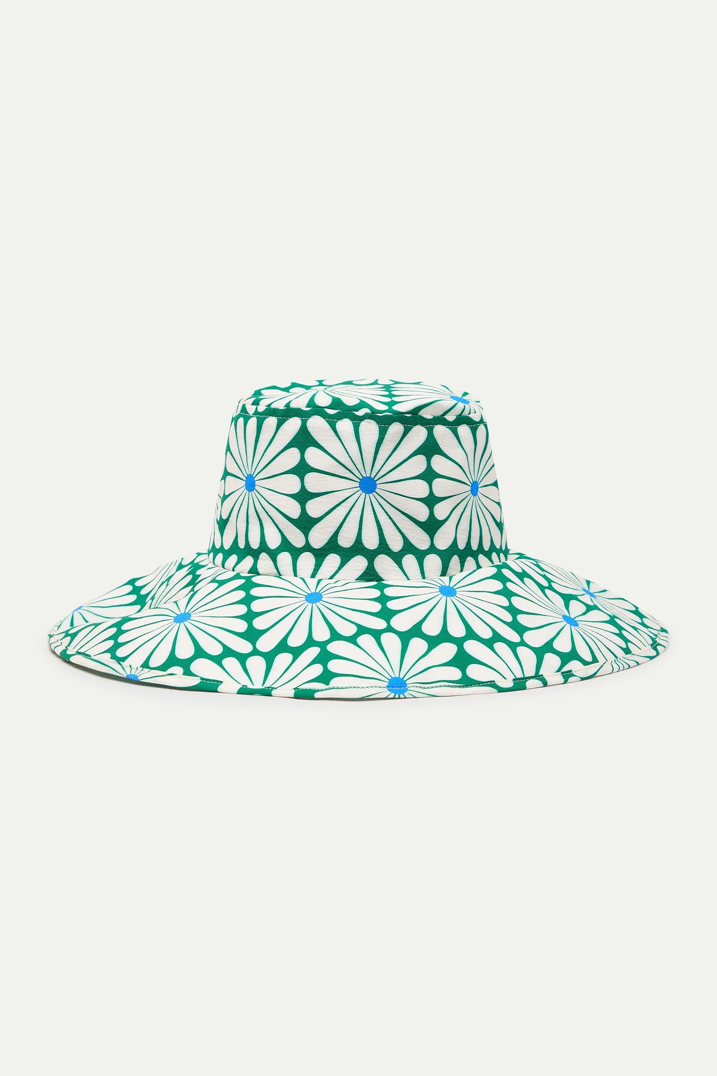 Sombrero con estampado Olive Flower Green