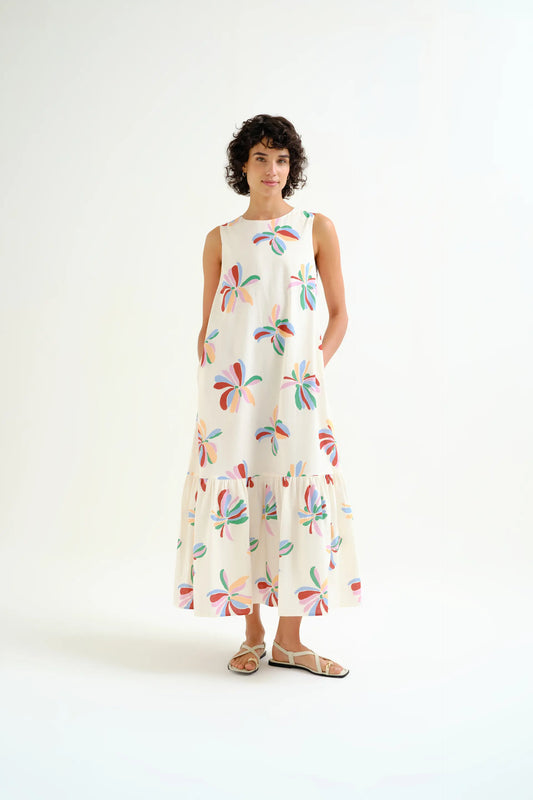 Vestido largo con estampado Monarda