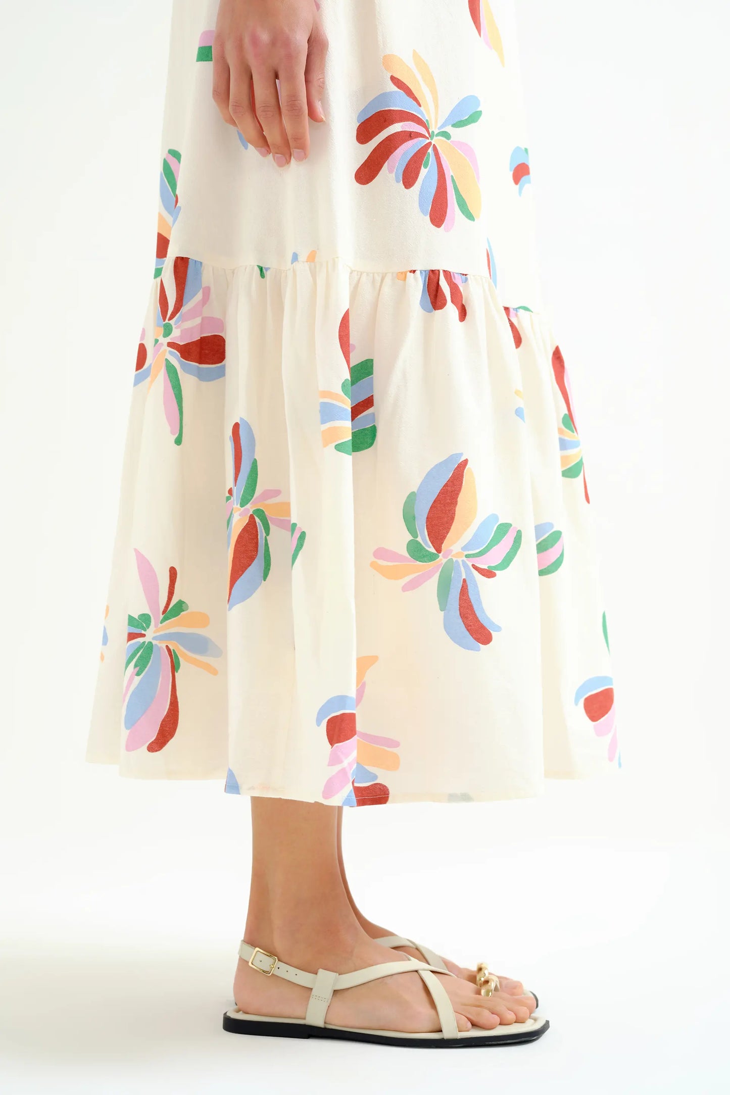 Vestido largo con estampado Monarda