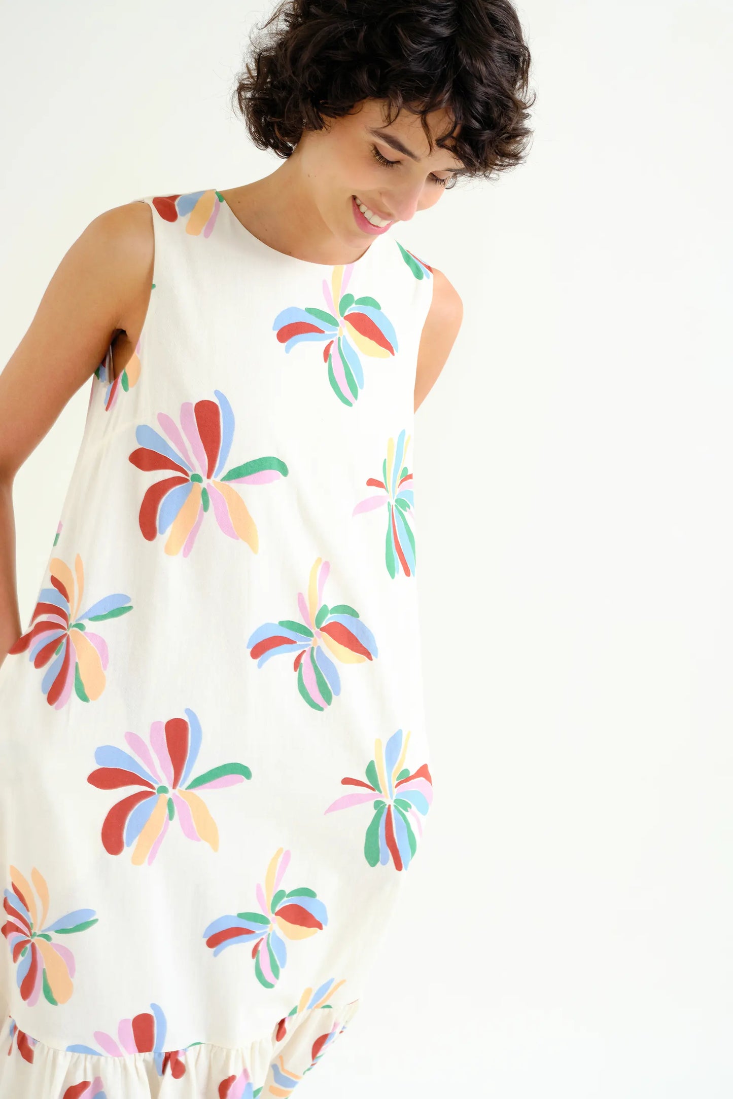 Vestido largo con estampado Monarda