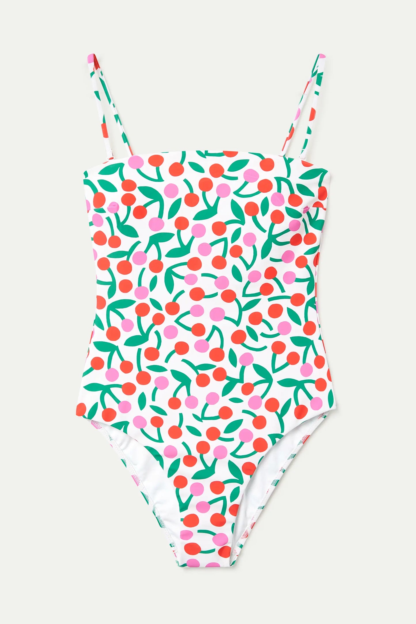 Costume da bagno con scollo dritto e stampa bordeaux
