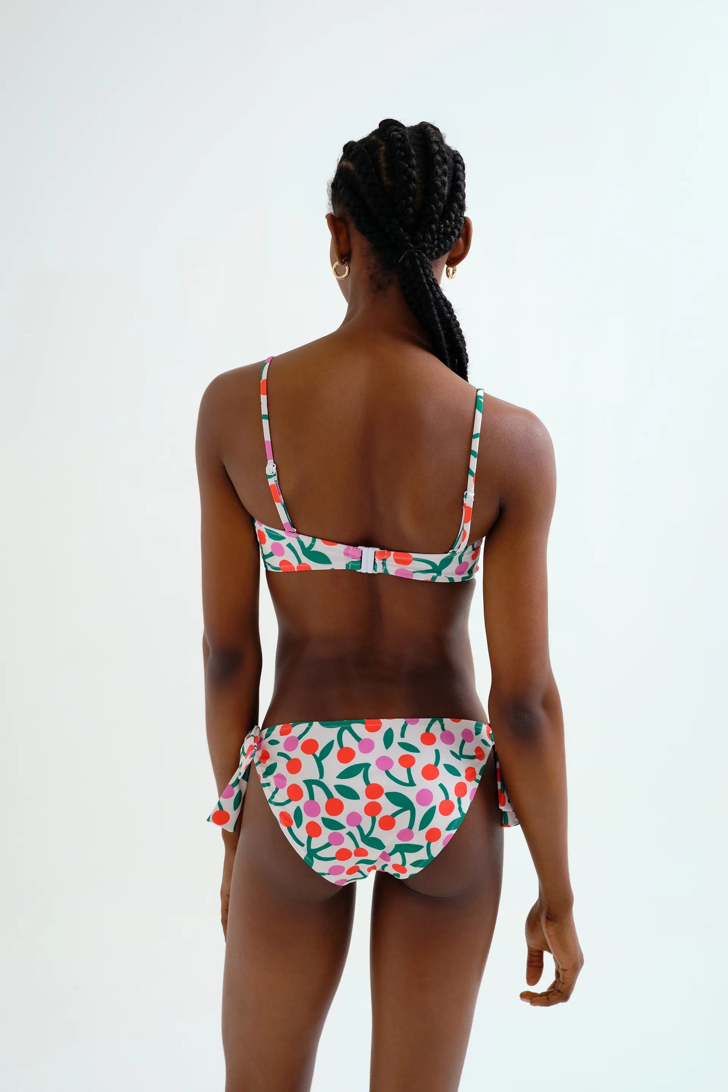 Burgundy Print Straight Bikini Top