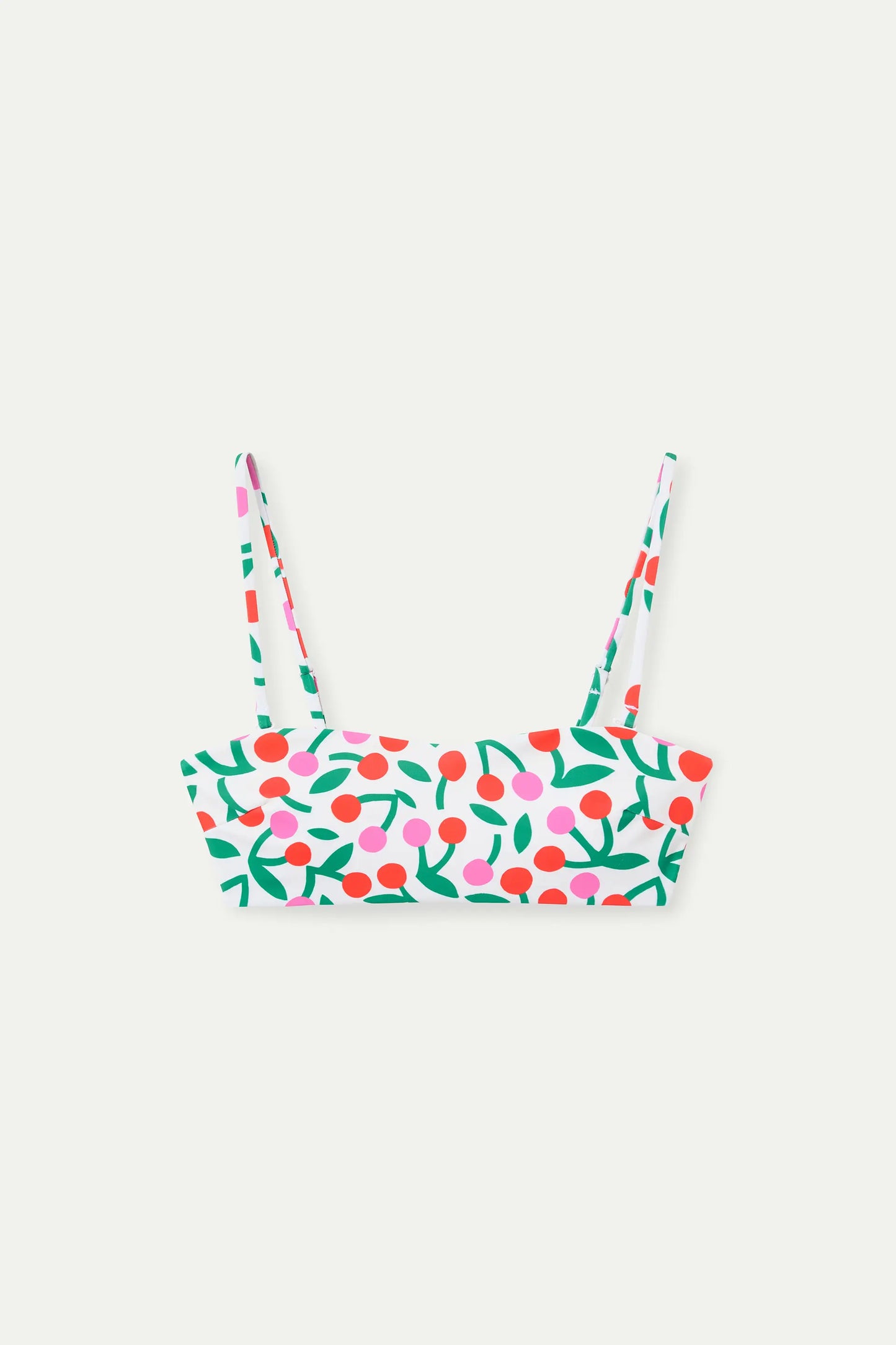 Burgundy Print Straight Bikini Top