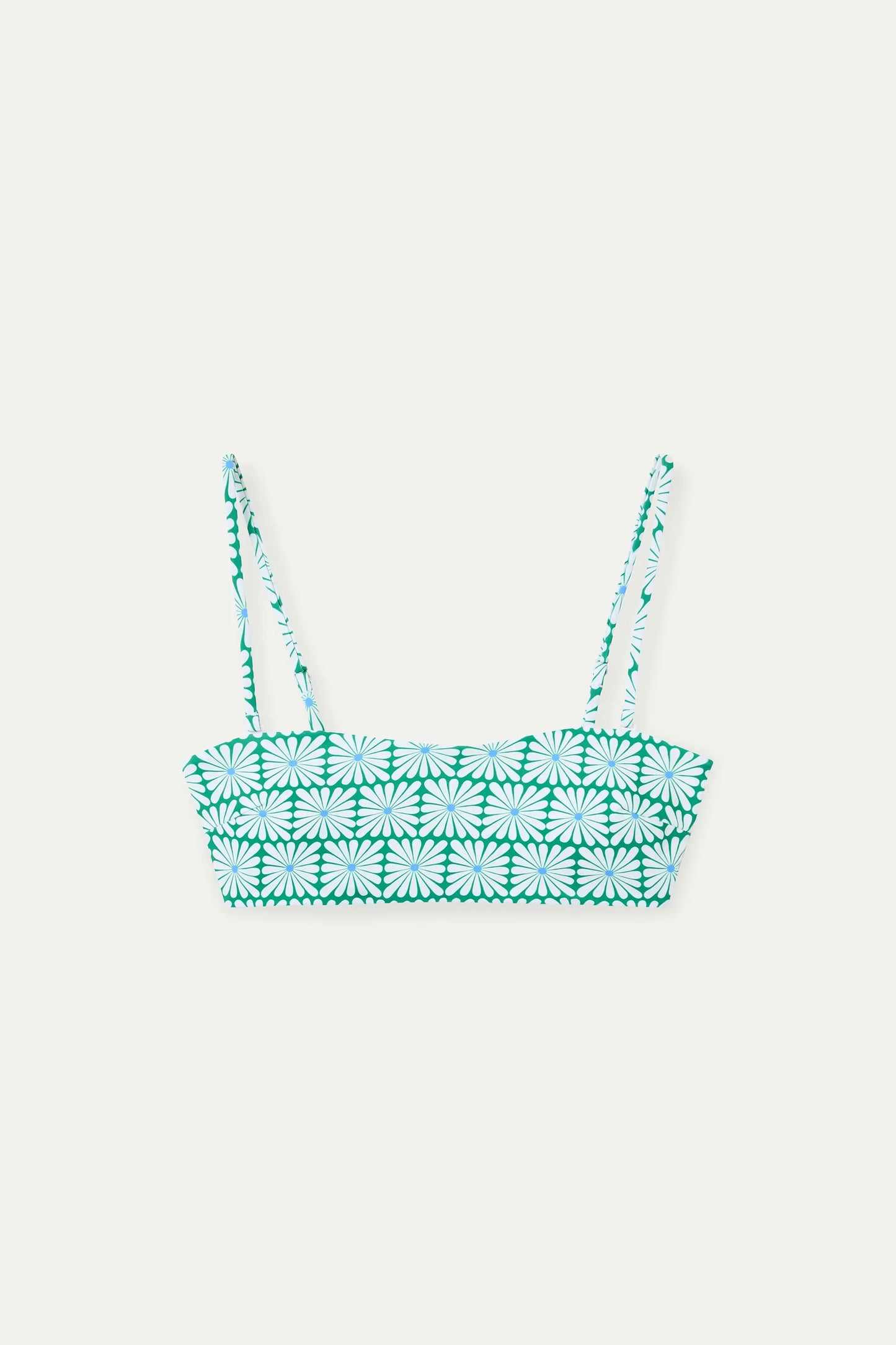 Top bikini recto estampado Olive Flower Green