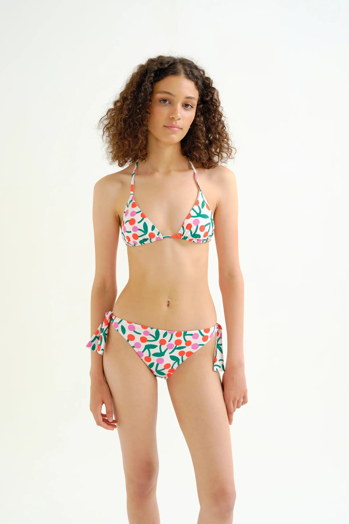 Top bikini triangular estampado Guinda