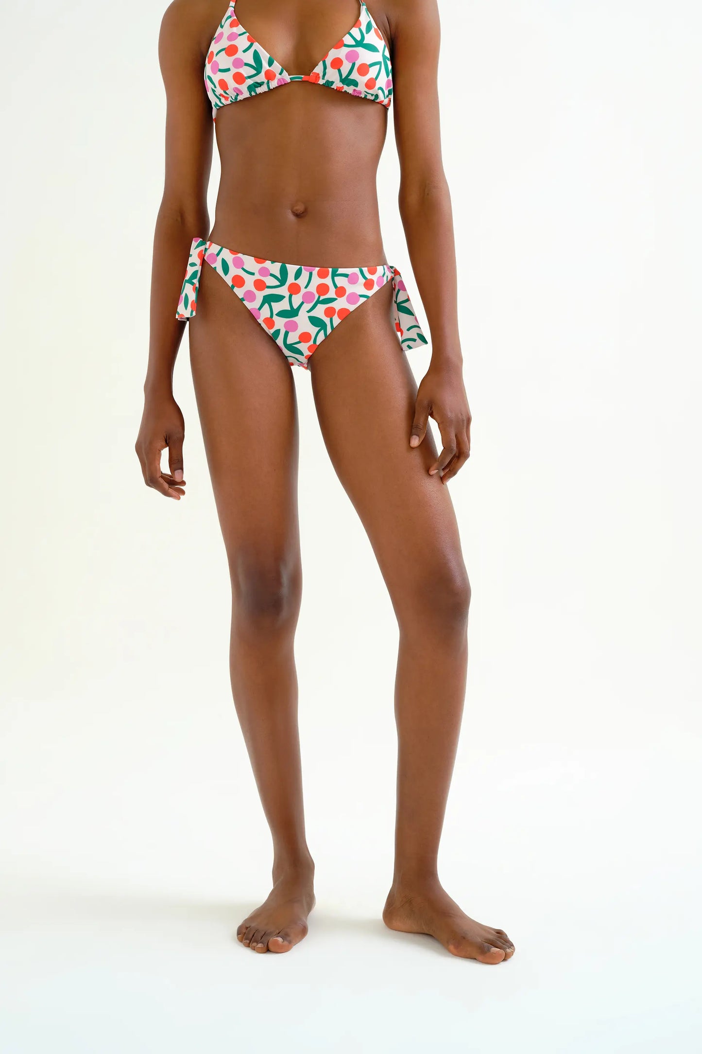 Cherry print tie bikini bottoms