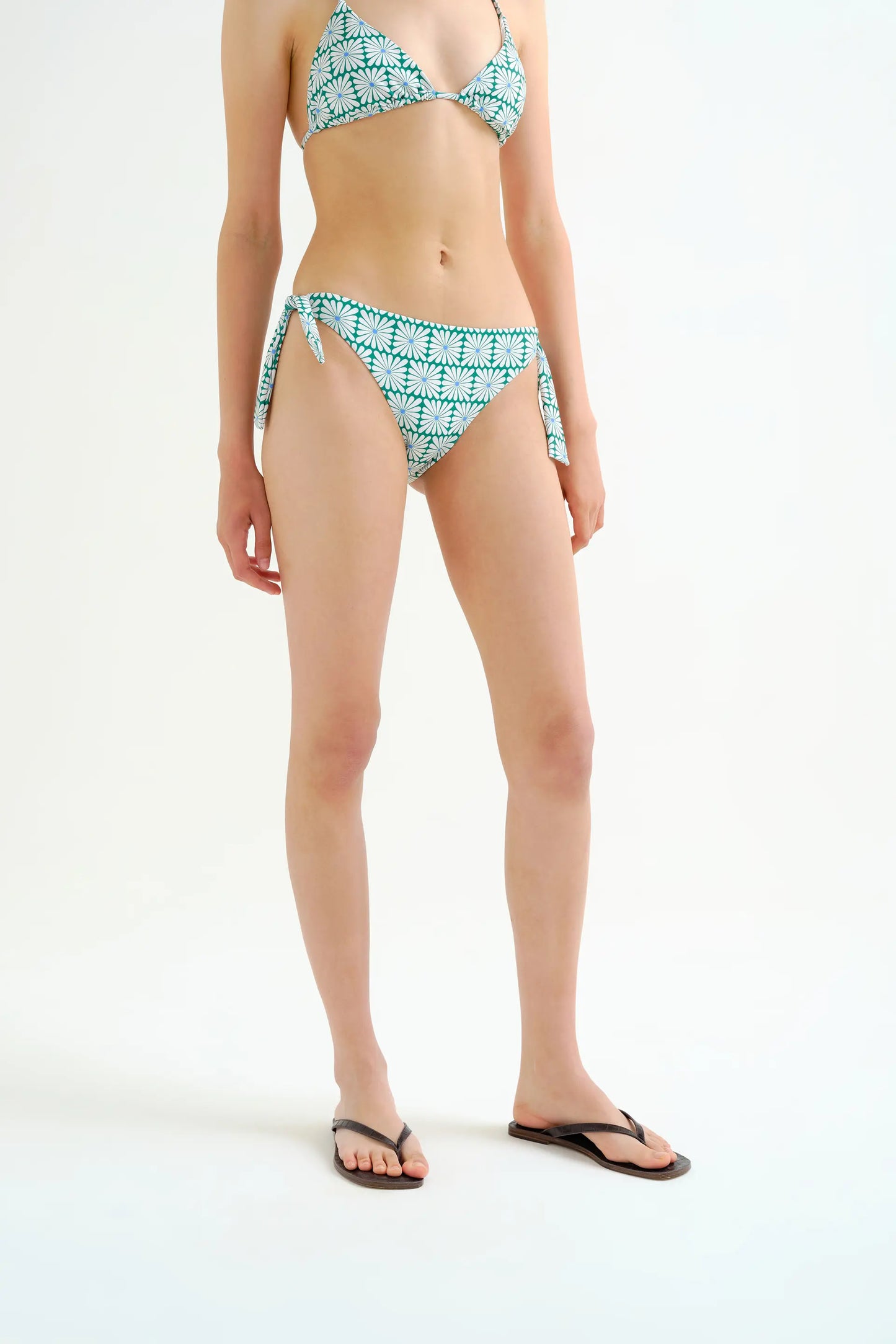Braguita Bikini lazada con estampado Olive Flower Green