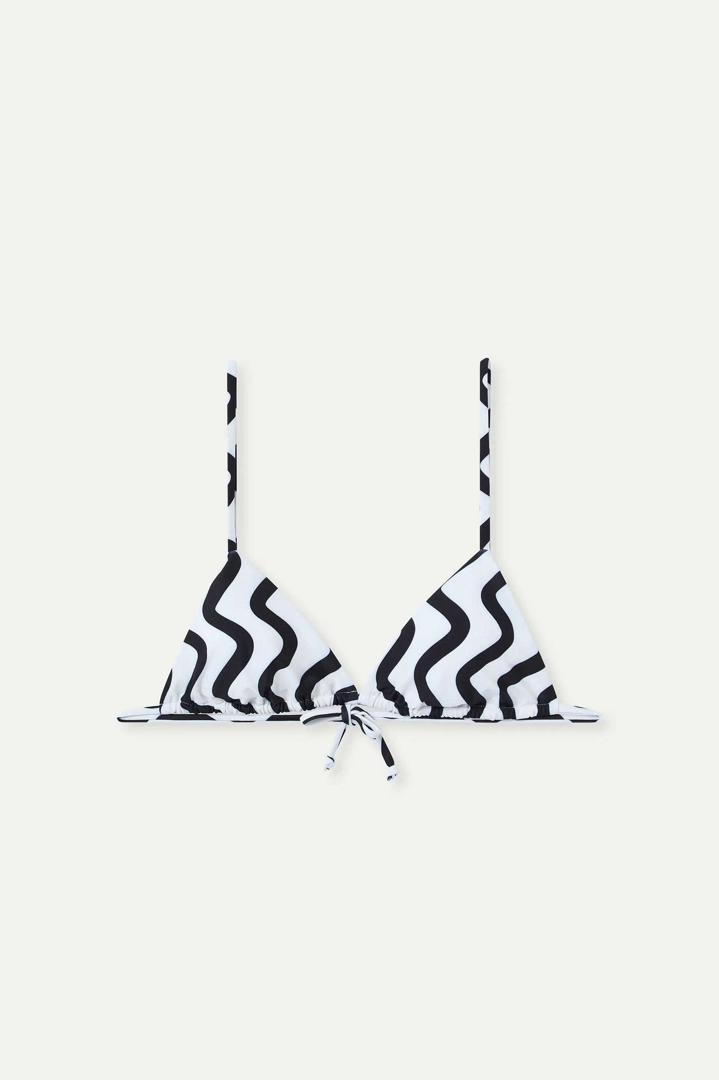 Top bikini triangular estampado Wave Black & White