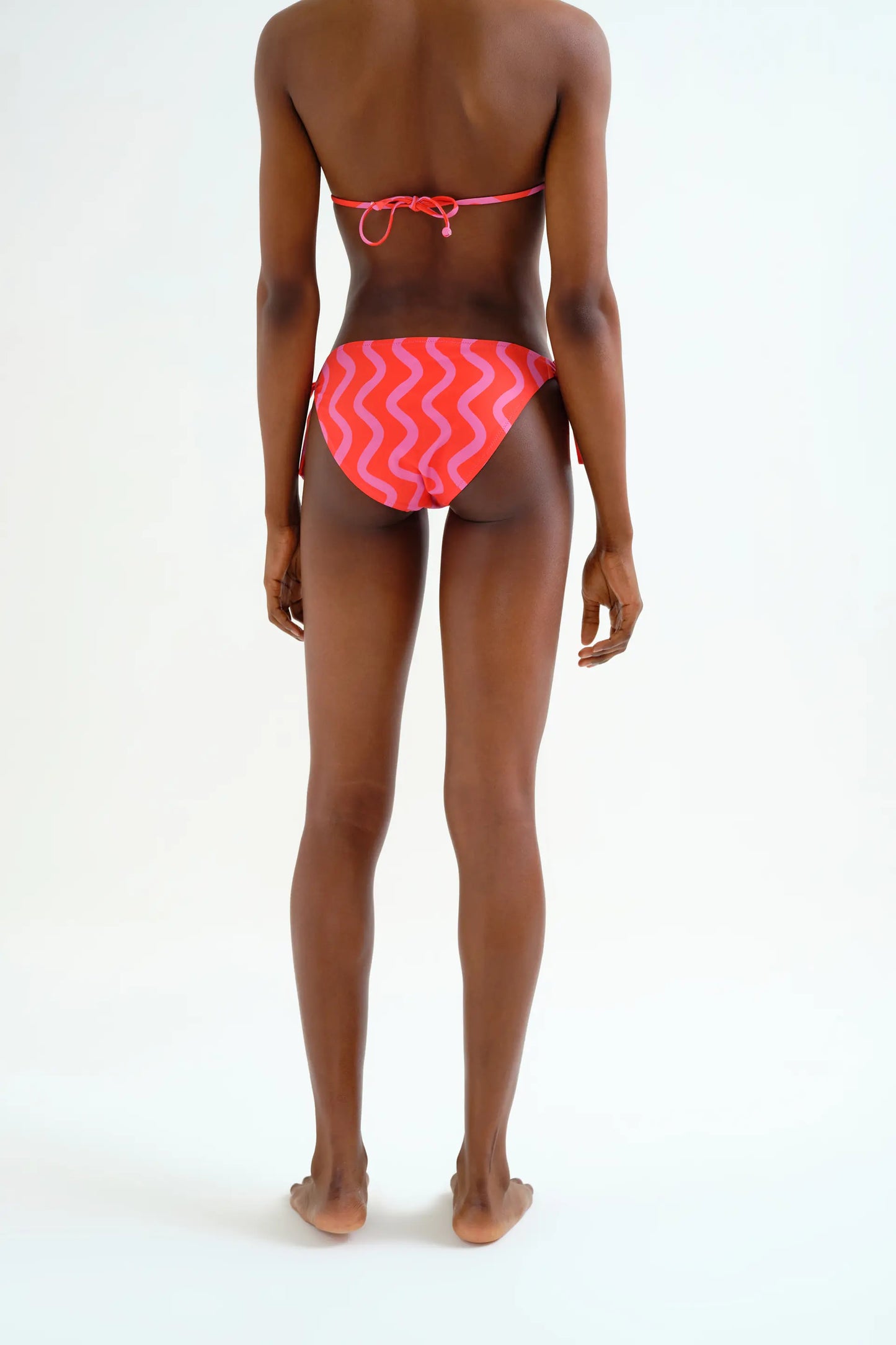 Braguita Bikini lazada con estampado Wave Red & Pink