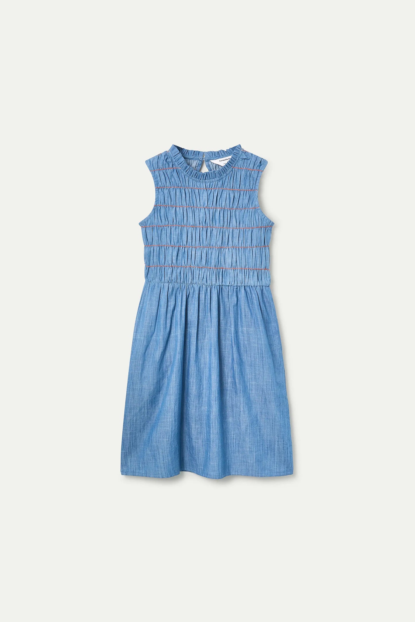 Abito corto in chambray 100% cotone azzurro