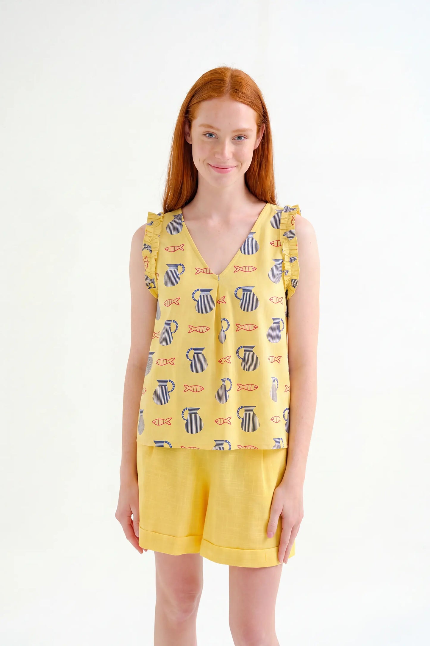 Top 100% algodón con estampado Brava