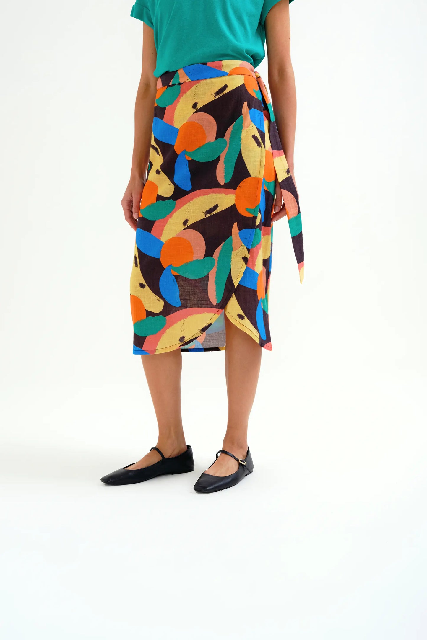 Falda midi con estampado Tutti Frutti Big
