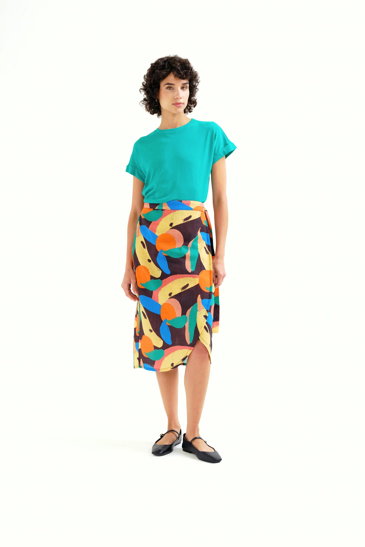 Falda midi con estampado Tutti Frutti Big