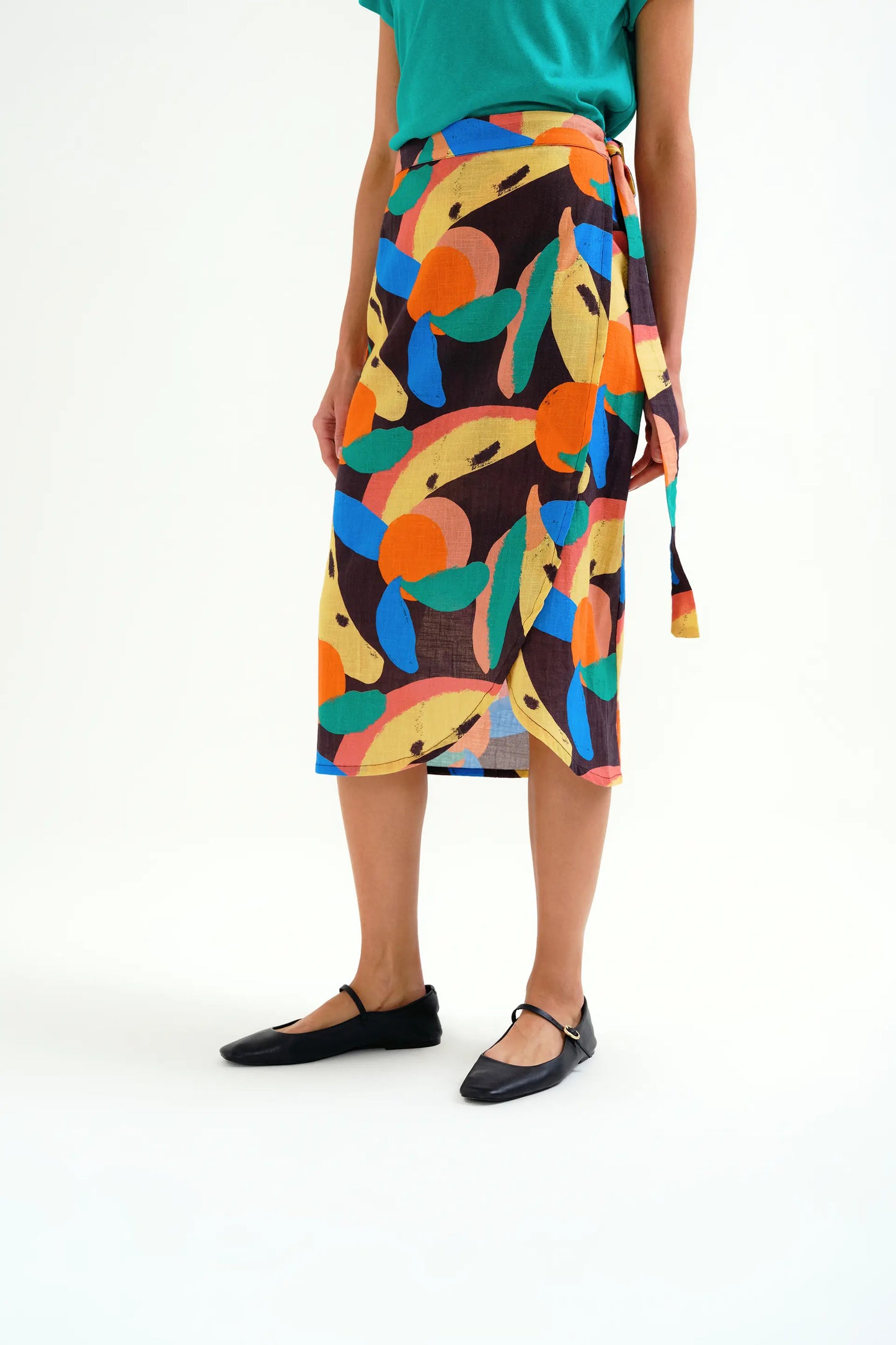 Falda midi con estampado Tutti Frutti Big
