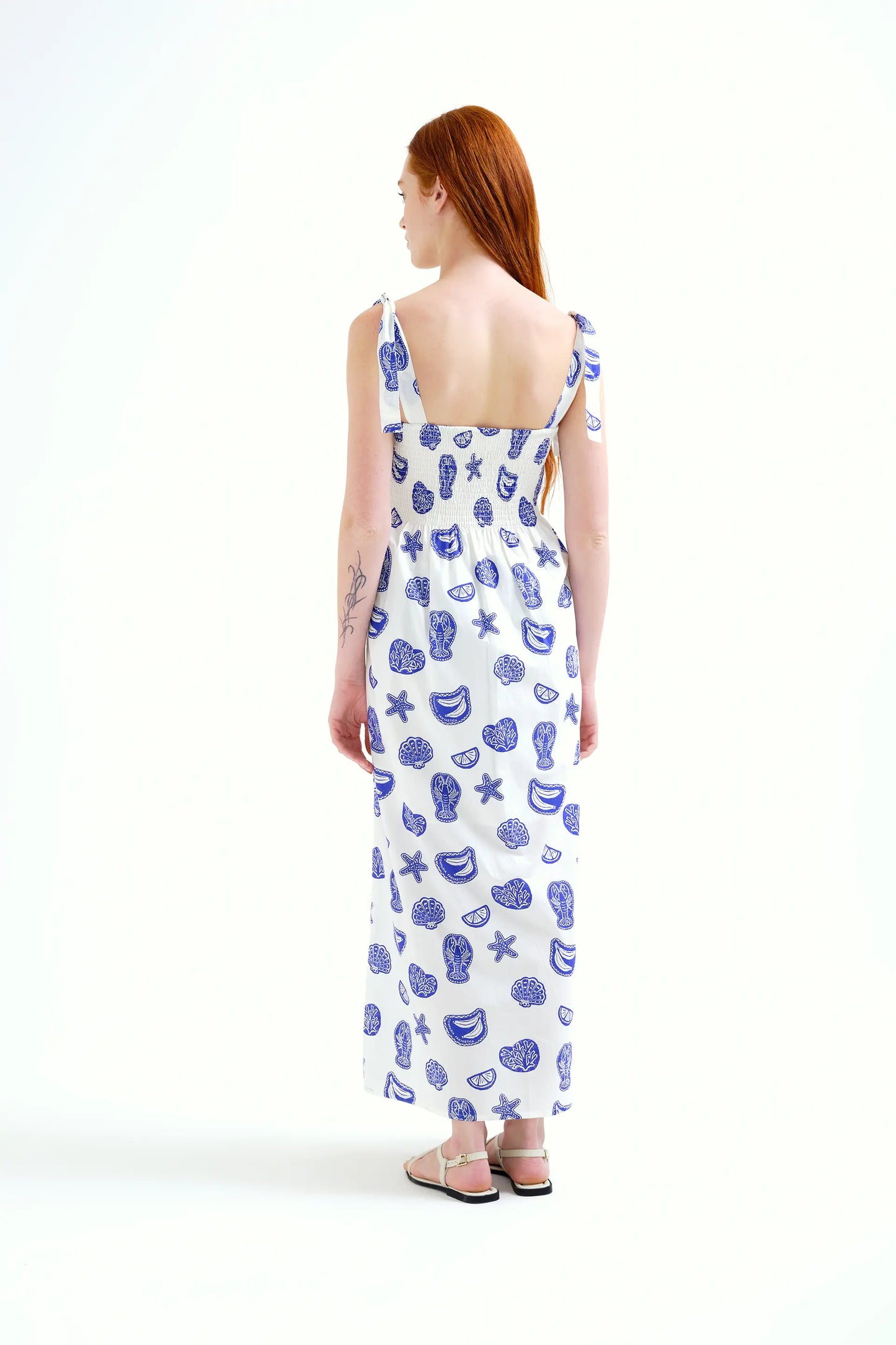 Vestido largo con estampado Lobster