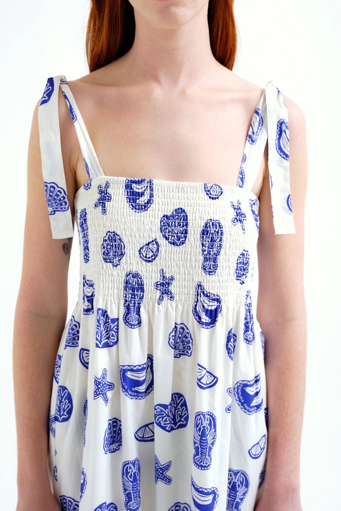 Vestido largo con estampado Lobster