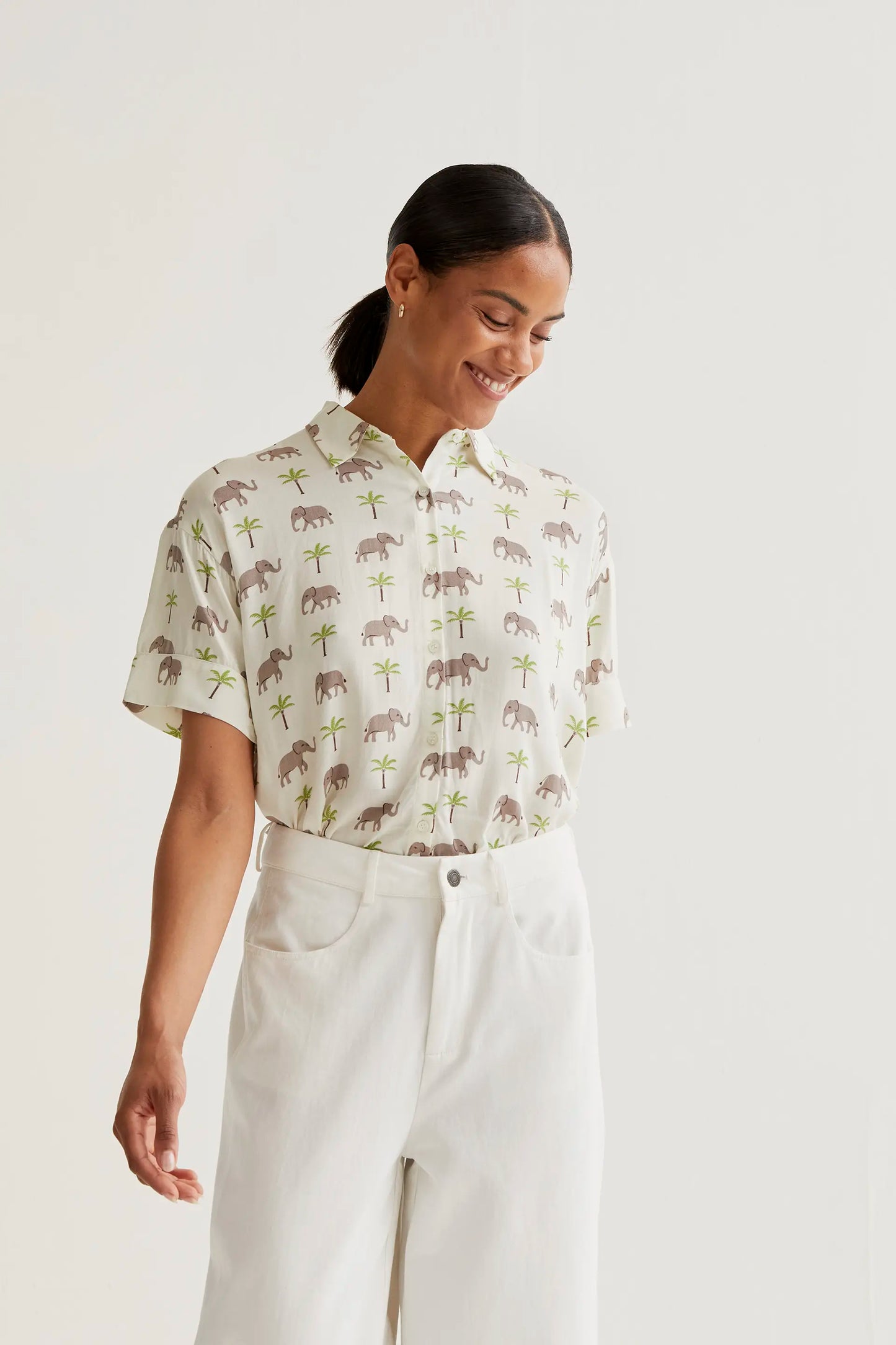 Camisa con estampado Elefante LENZING™ ECOVERO™
