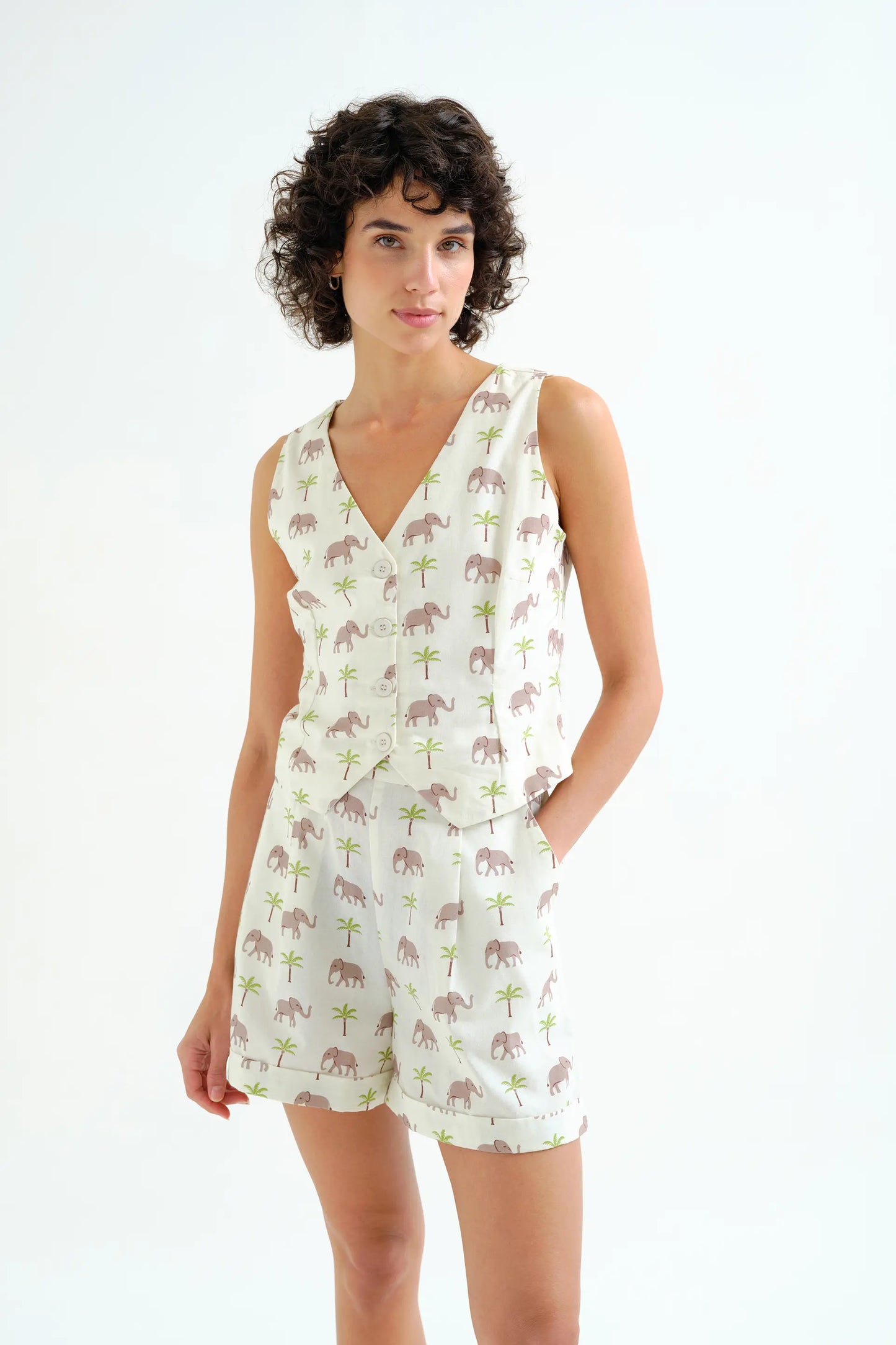 Elephant print vest