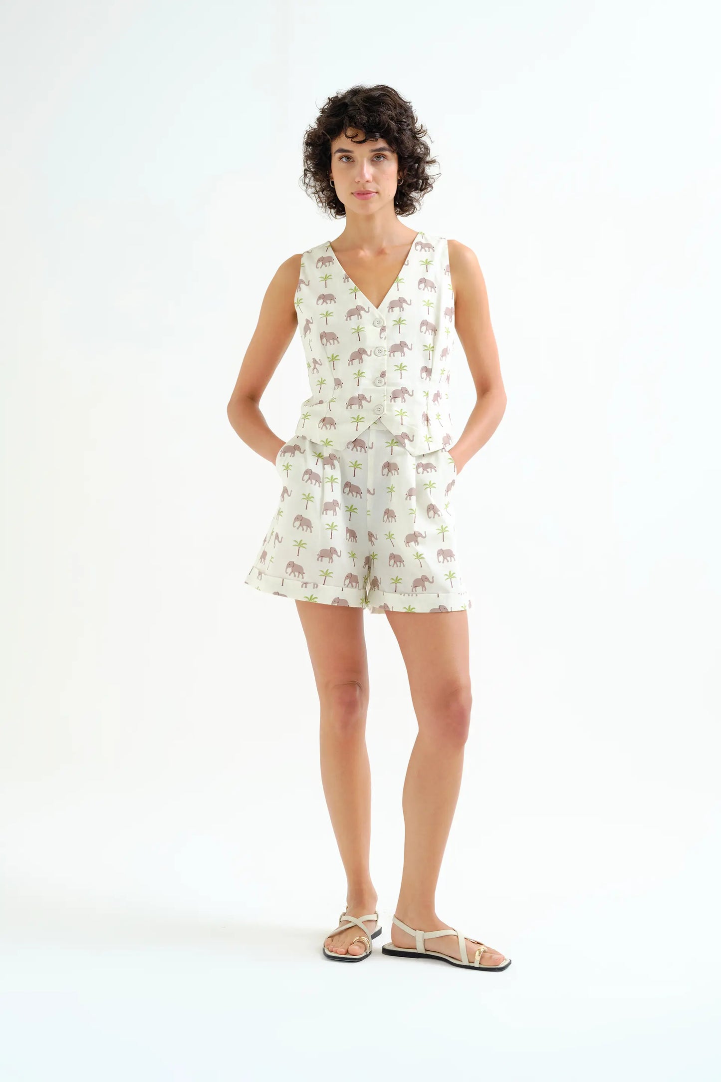 Elephant print vest