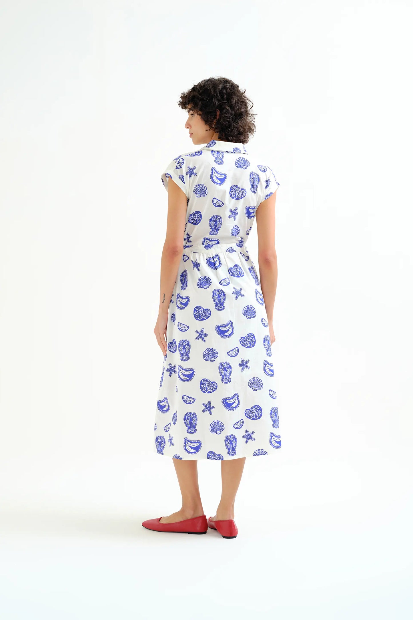 Lobster print midi dress