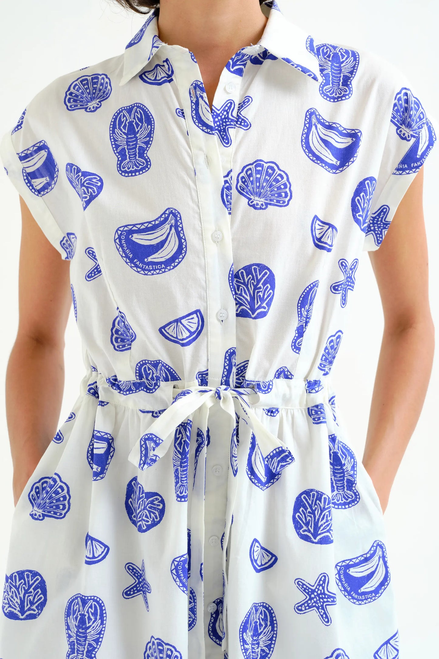 Lobster print midi dress