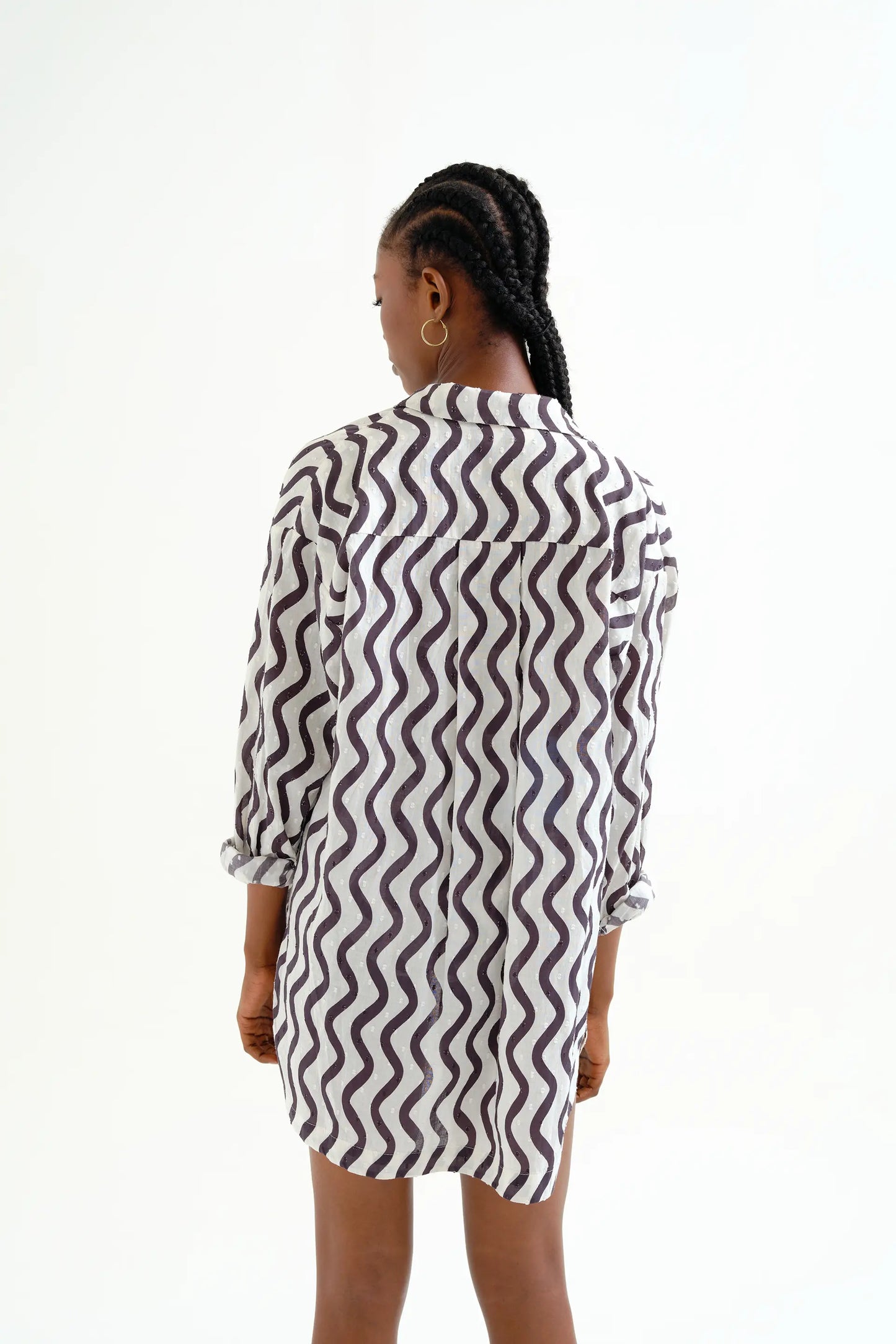 Camisa playera con estampado Wave Black & White