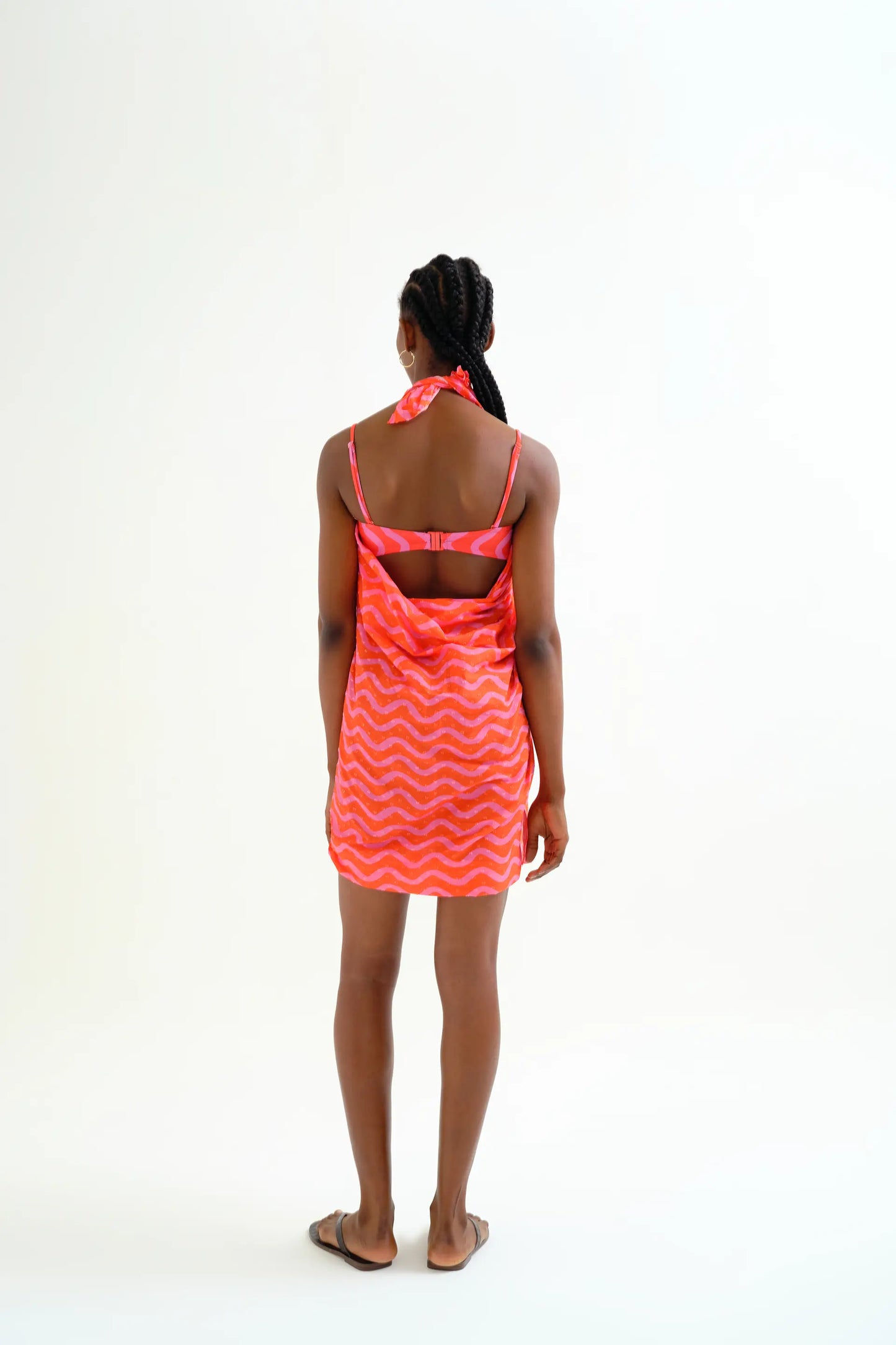 Pareo con estampado Wave Red & Pink