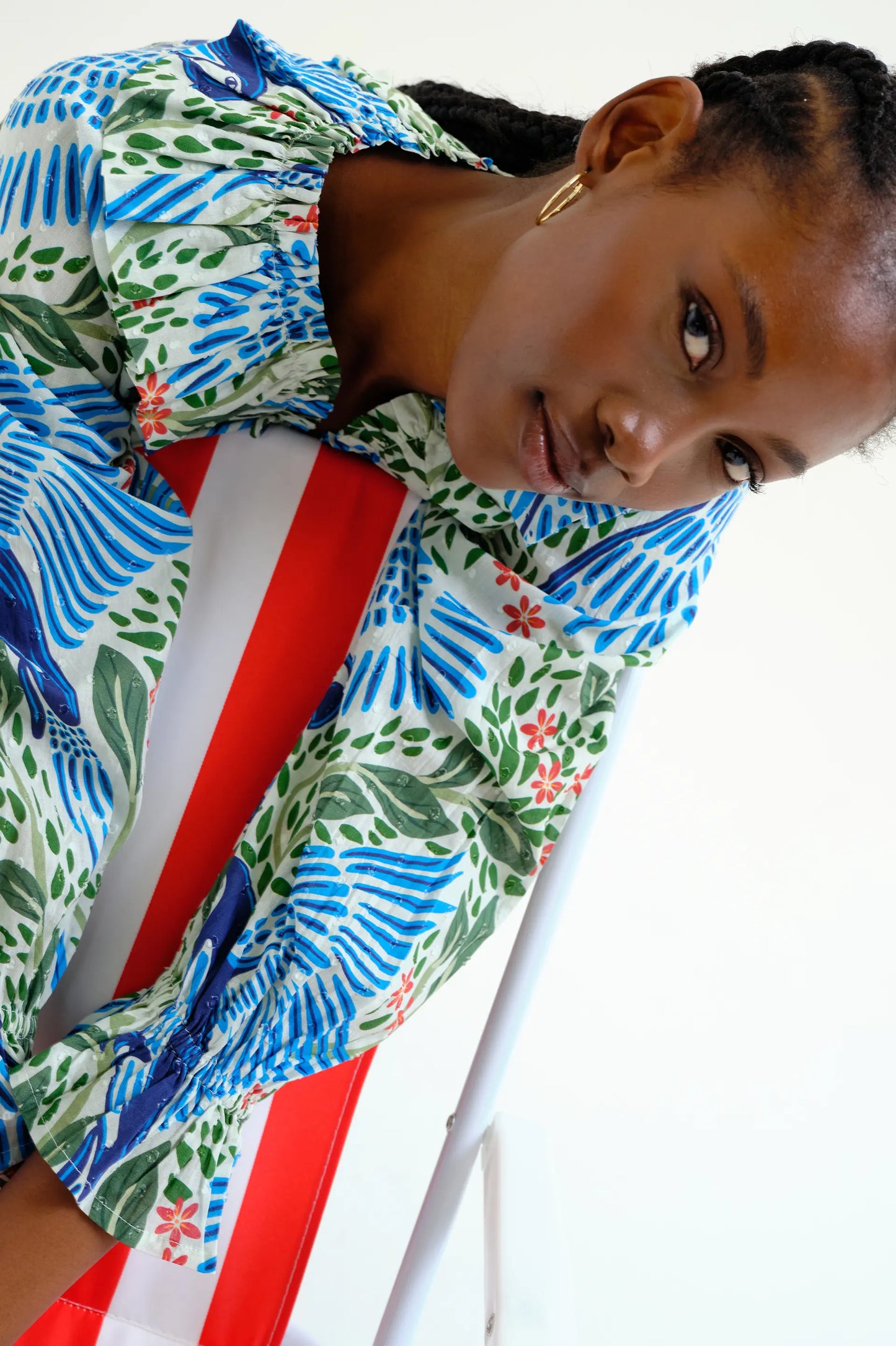 Parrot print beach top