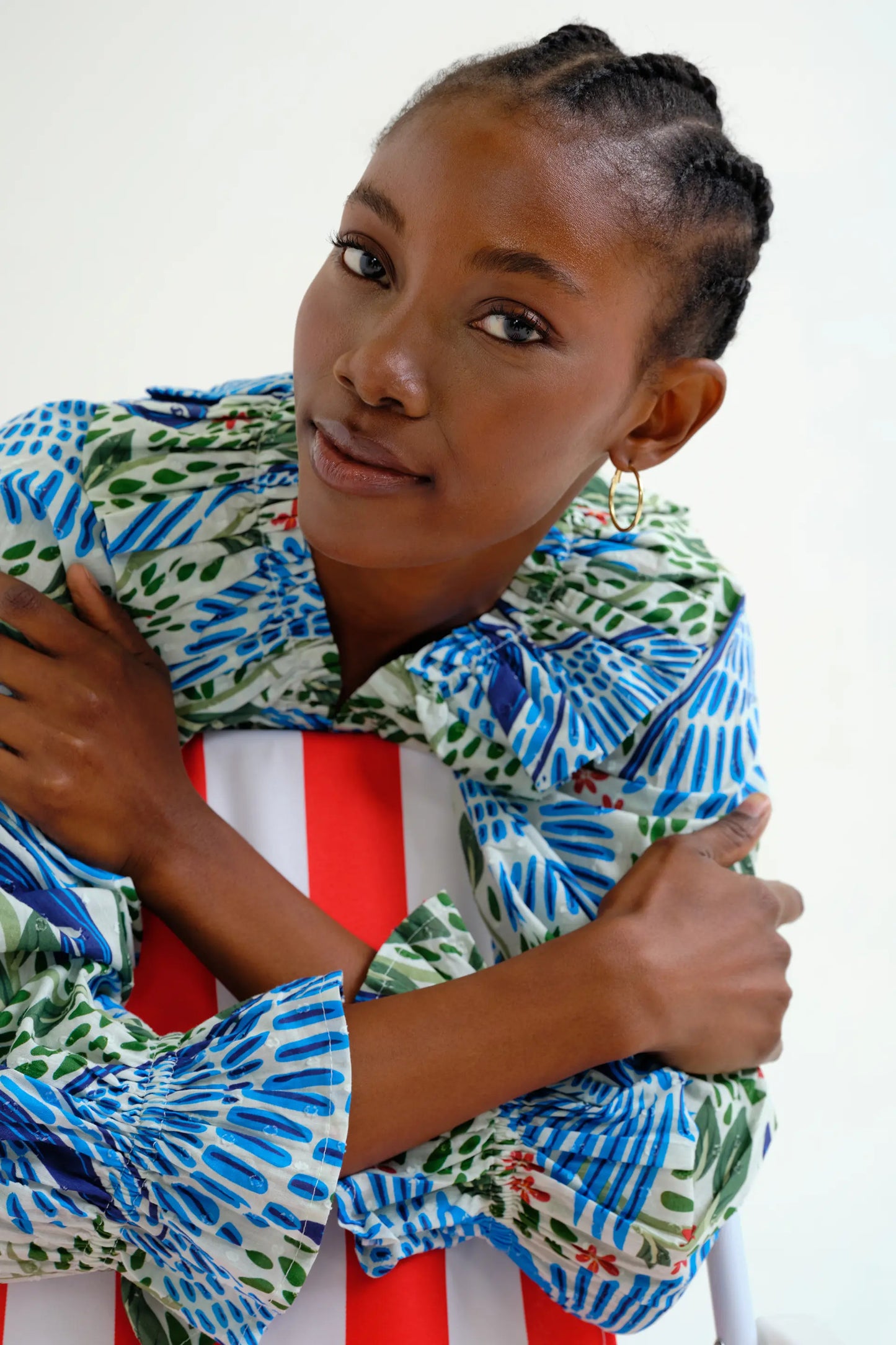 Parrot print beach top