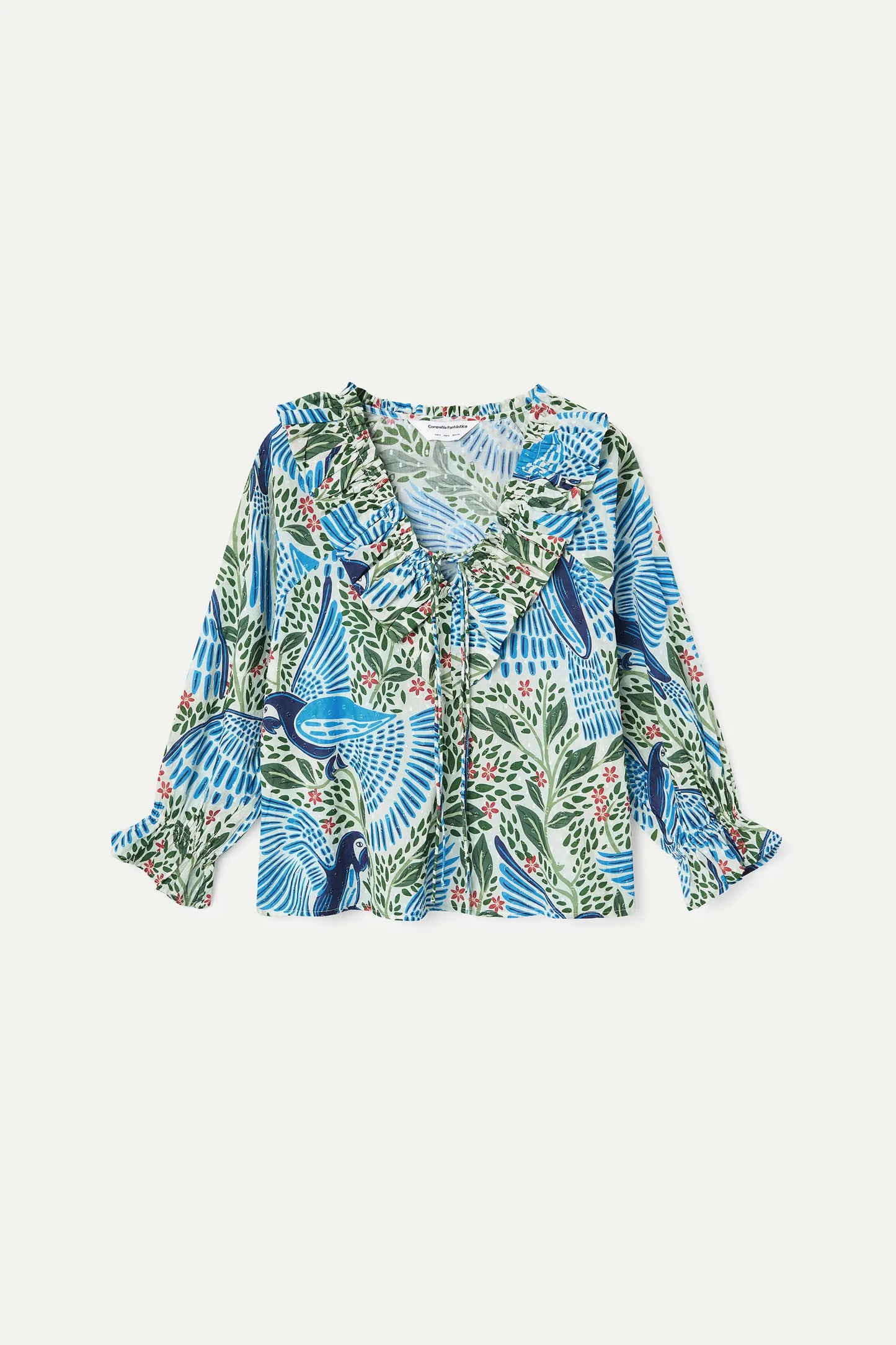 Parrot print beach top